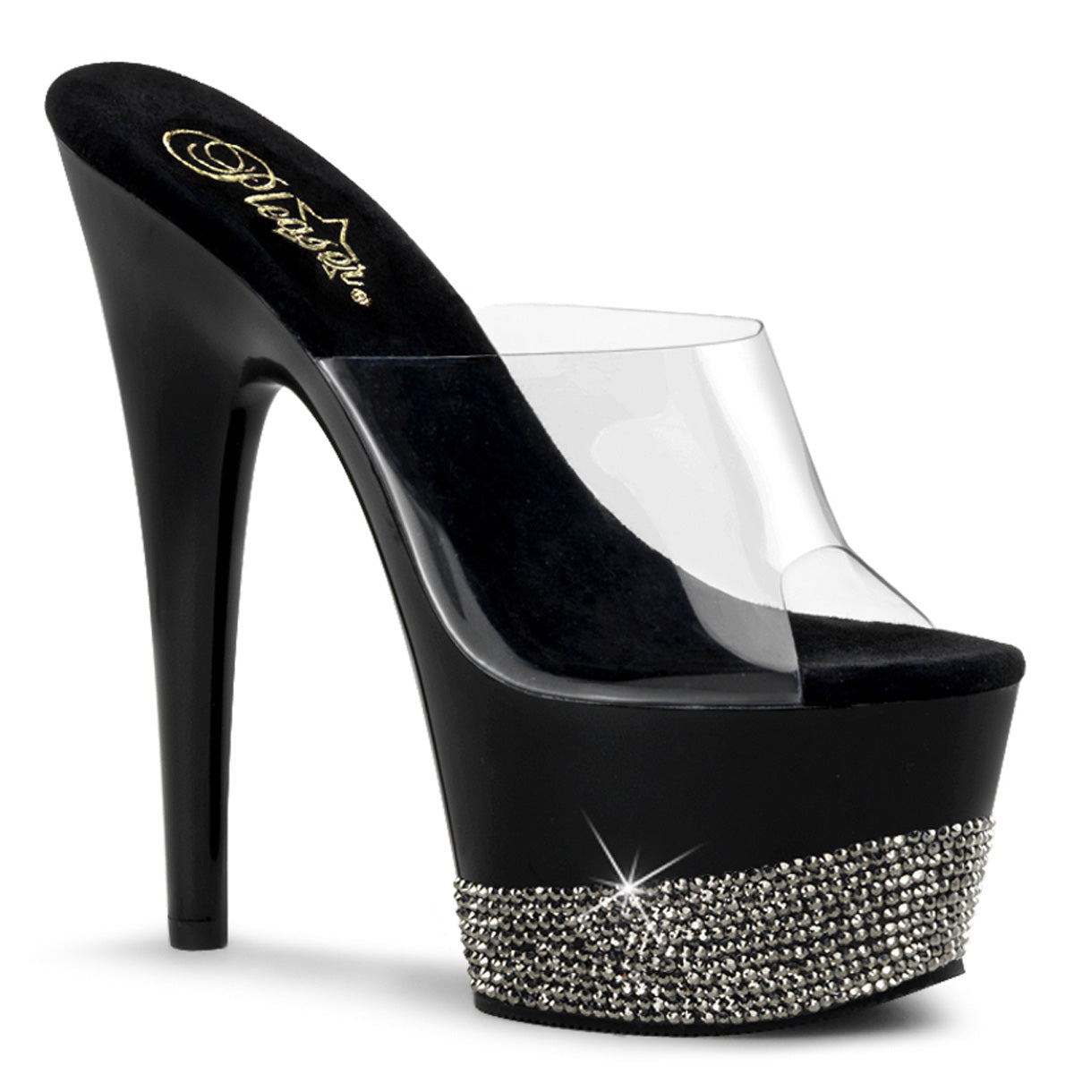 Pleasers Adore-701-3 - Clr/Blk-Pewter RS
