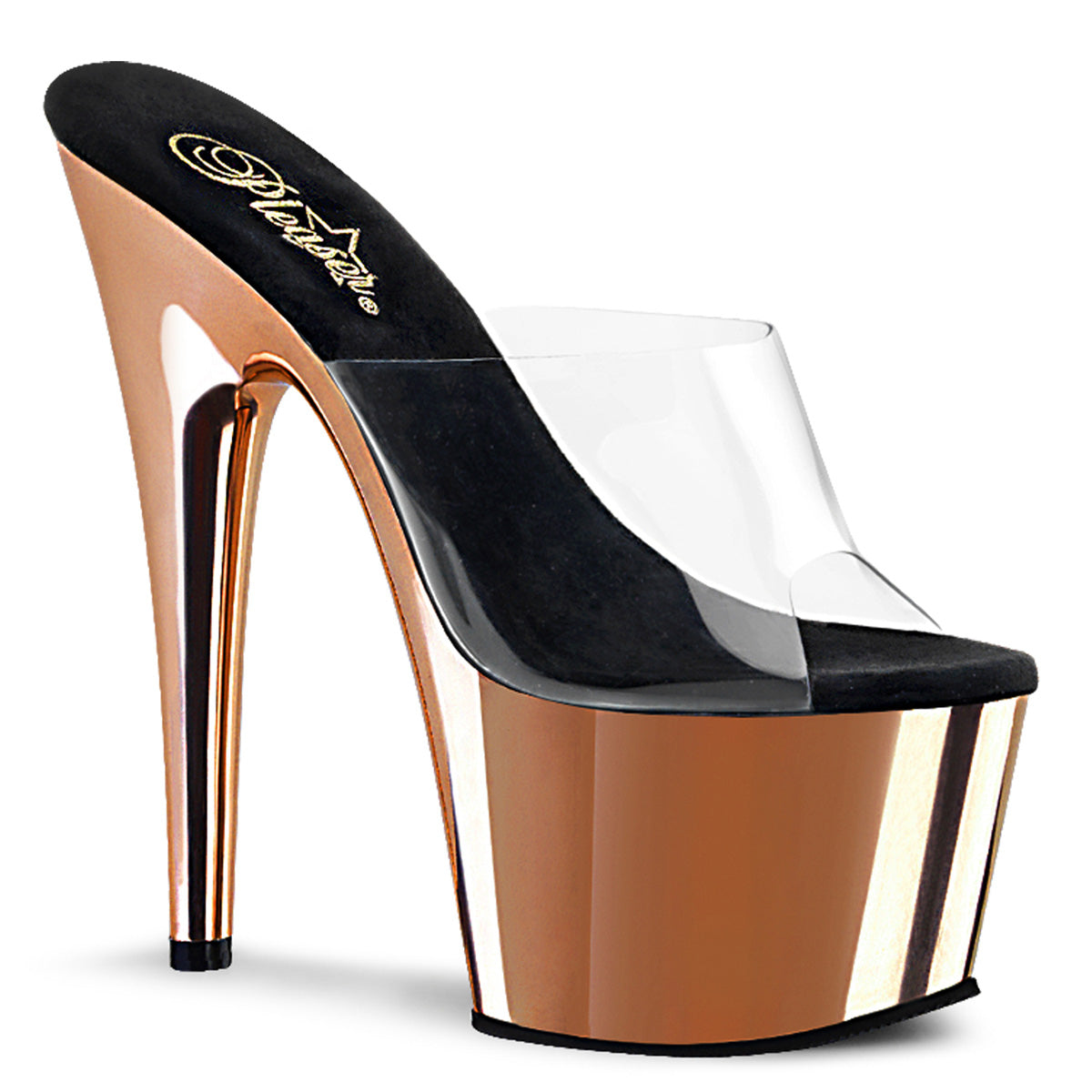 Pleasers Adore-701 - Clr/Rose Gold Chrome