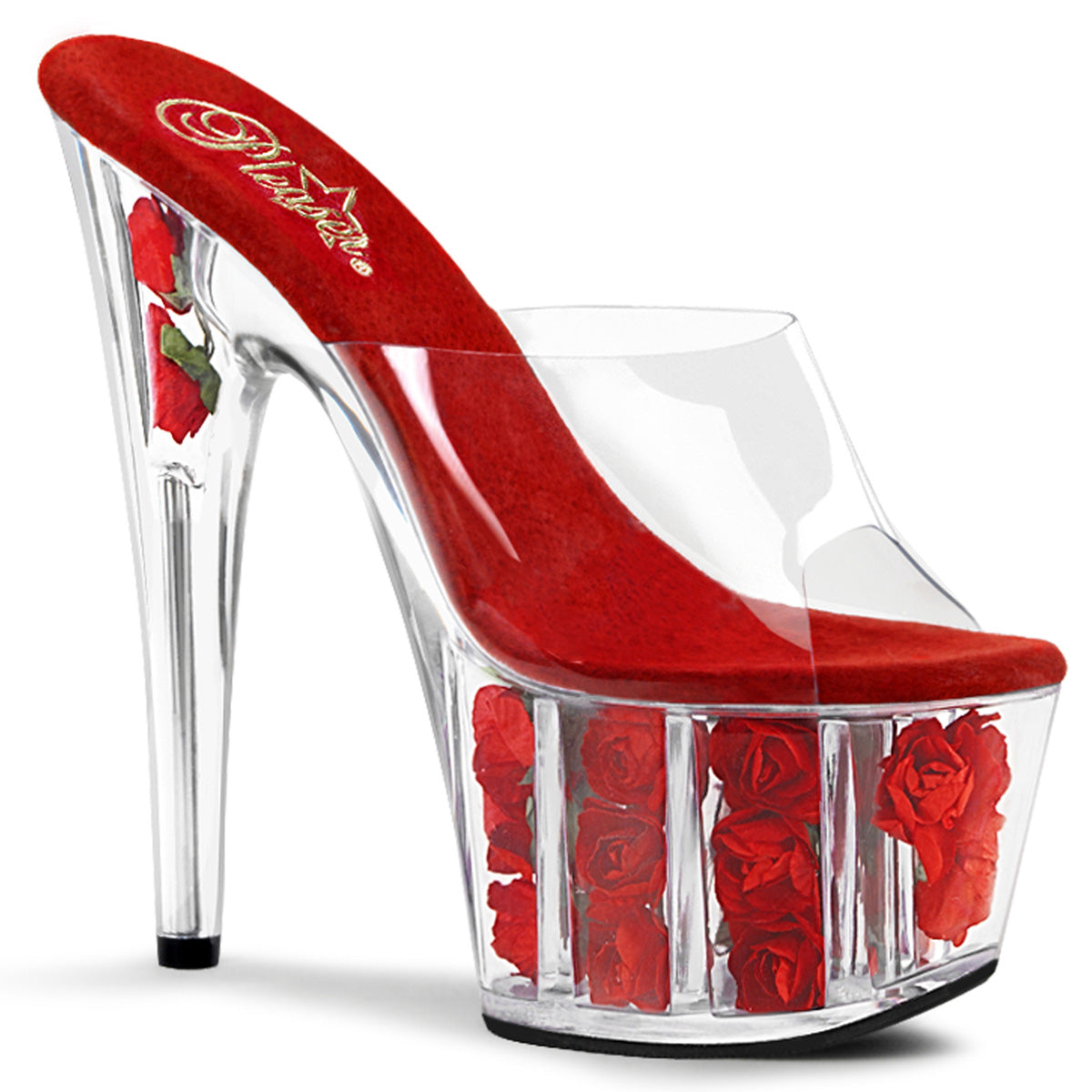 Pleasers Adore-701Fl - Clr/Red Flowers