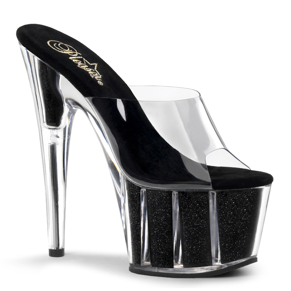 Pleasers Adore-701G - Clr/Blk Gltr