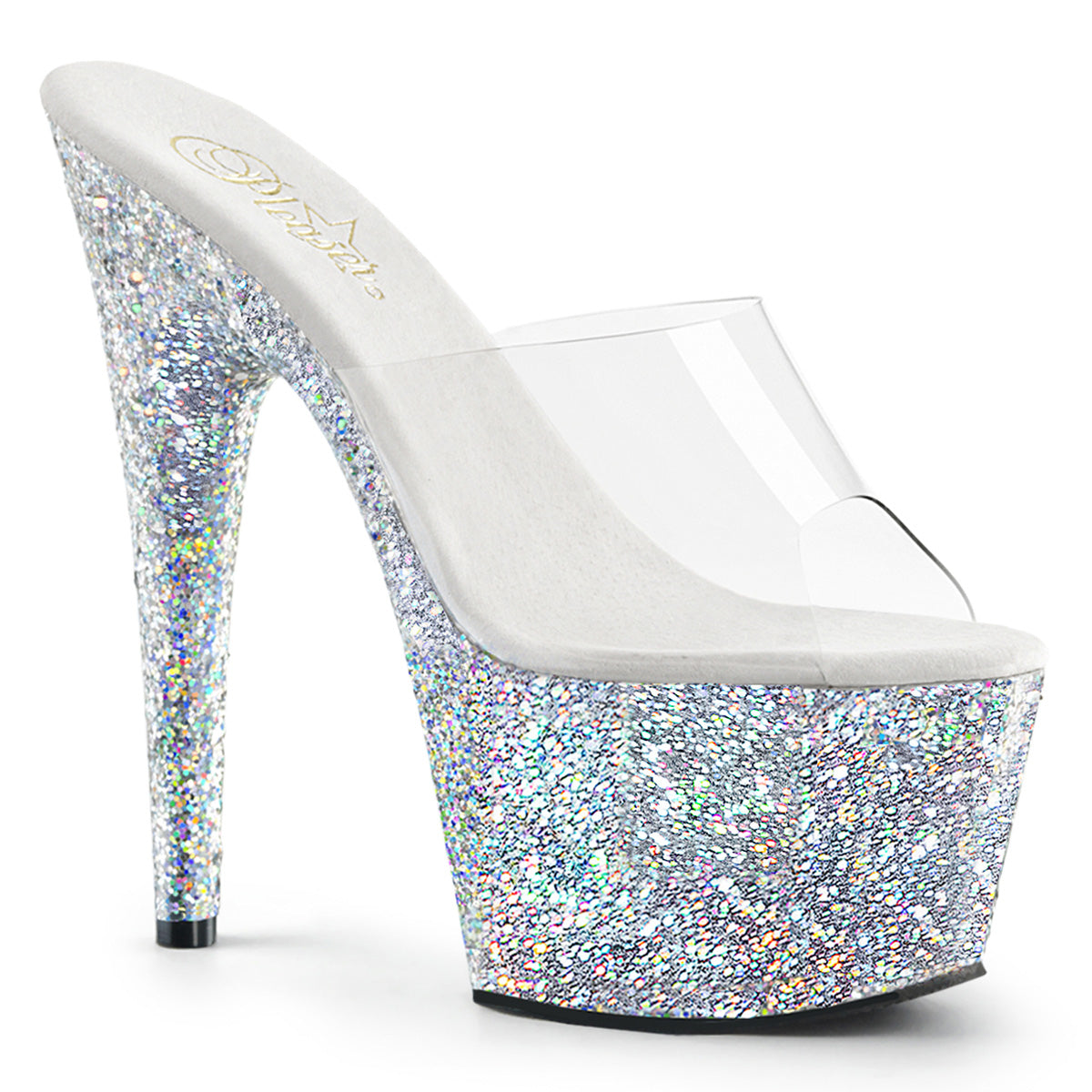 Pleasers Adore-701Lg - Clr/Slv Multi Gltr