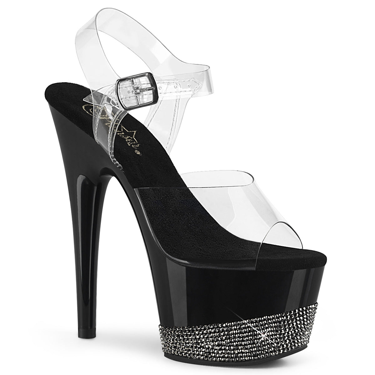 Pleasers Adore-708-3 - Clr/Blk-Pewter RS