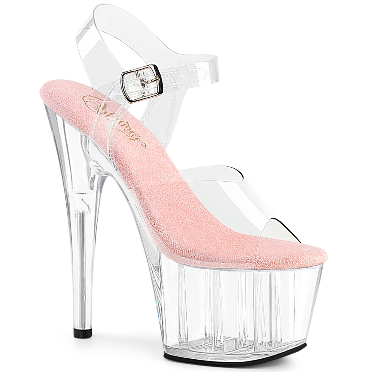 Pleasers Adore-708 - Clr-B. Pink/Clr