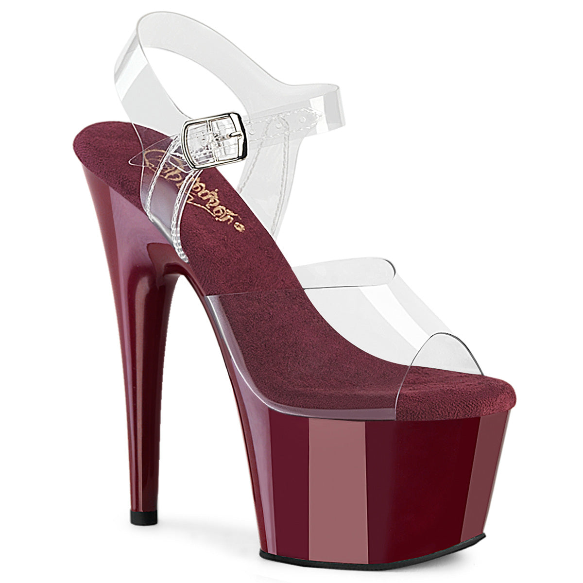 Pleasers Adore-708 - Clr/Burgundy