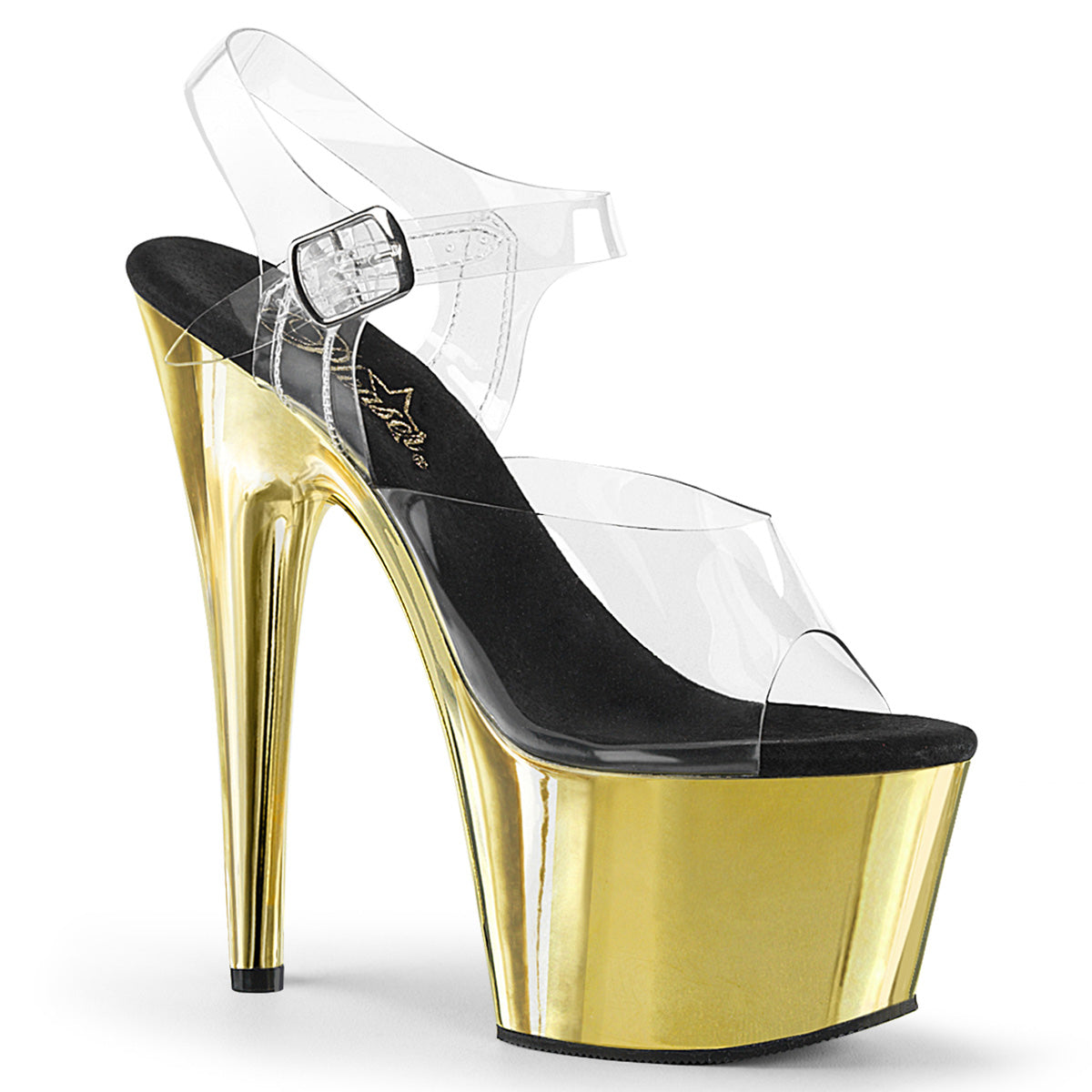 Pleasers Adore-708 - Clr/Gold Chrome