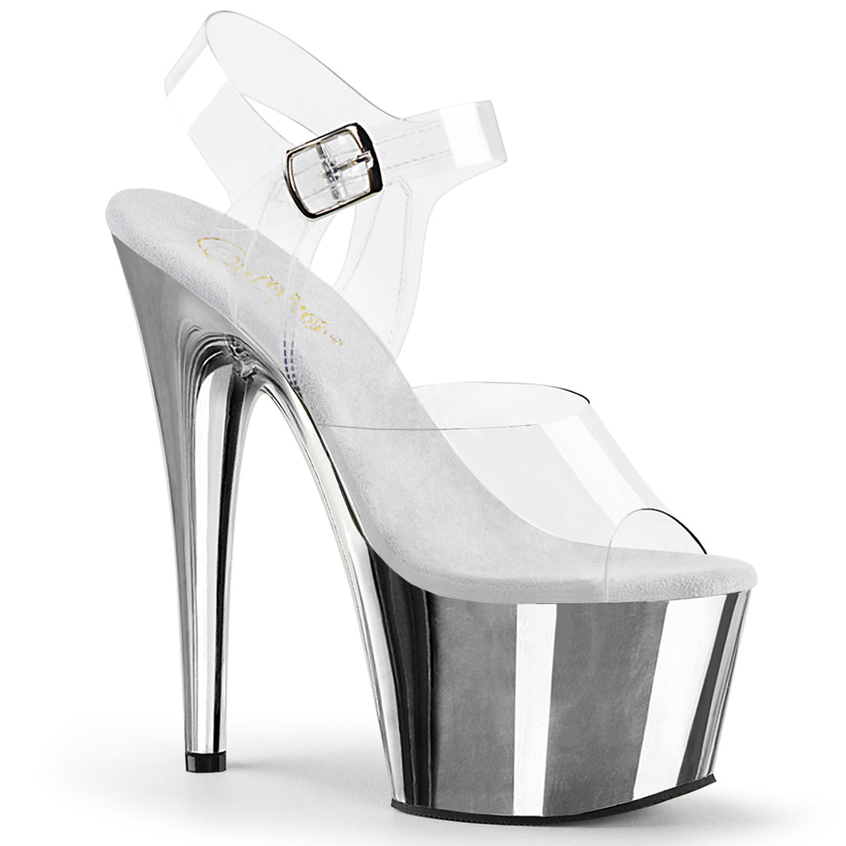 Pleasers Adore-708 - Clr-Matching/Slv Chrome