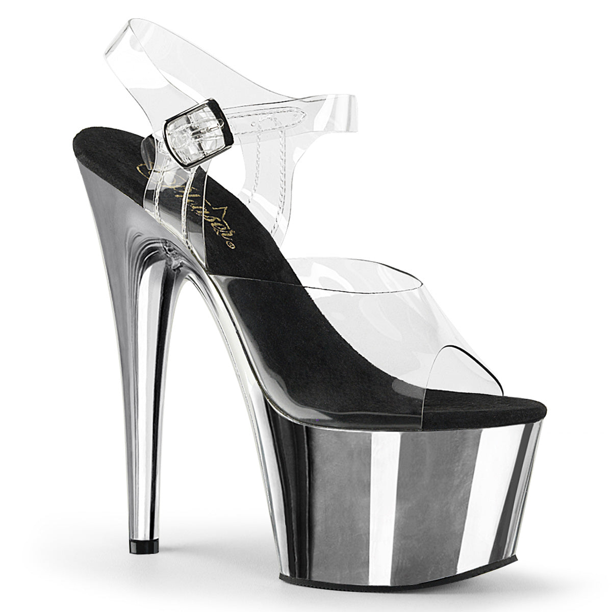 Pleasers Adore-708 - Clr/Slv Chrome