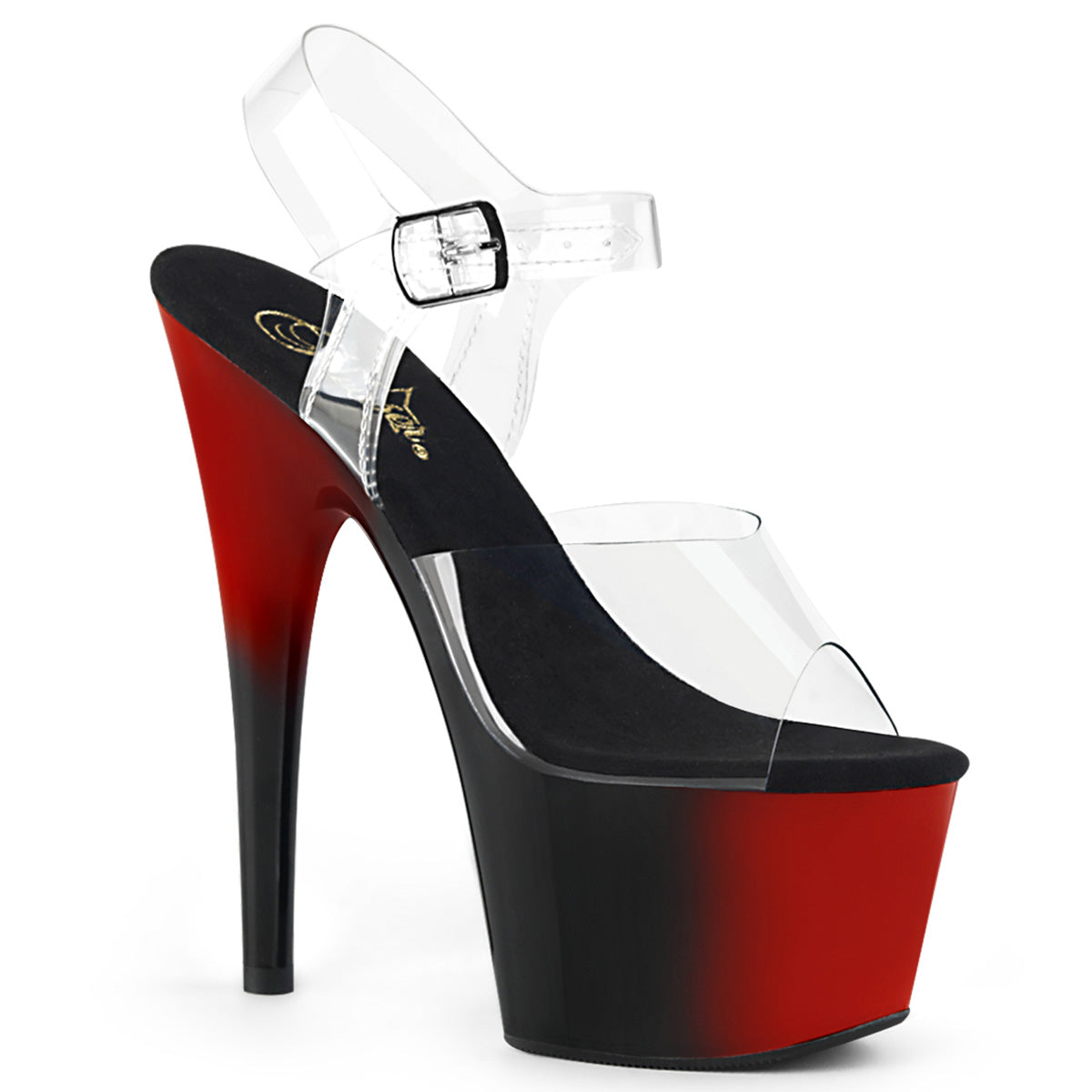 Pleasers Adore-708Br - Clr/Red-Blk