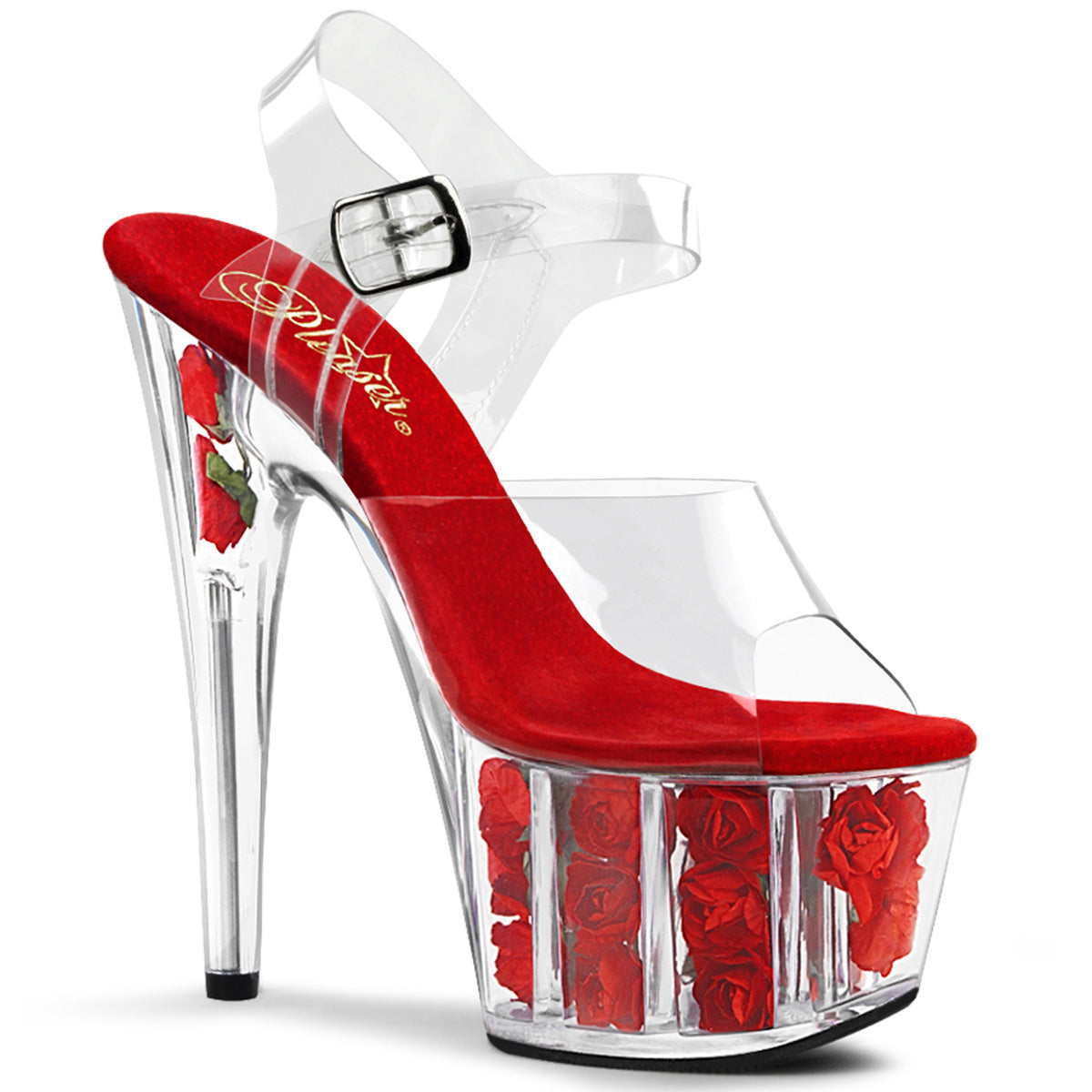 Pleasers Adore-708Fl - Clr/Red Flowers