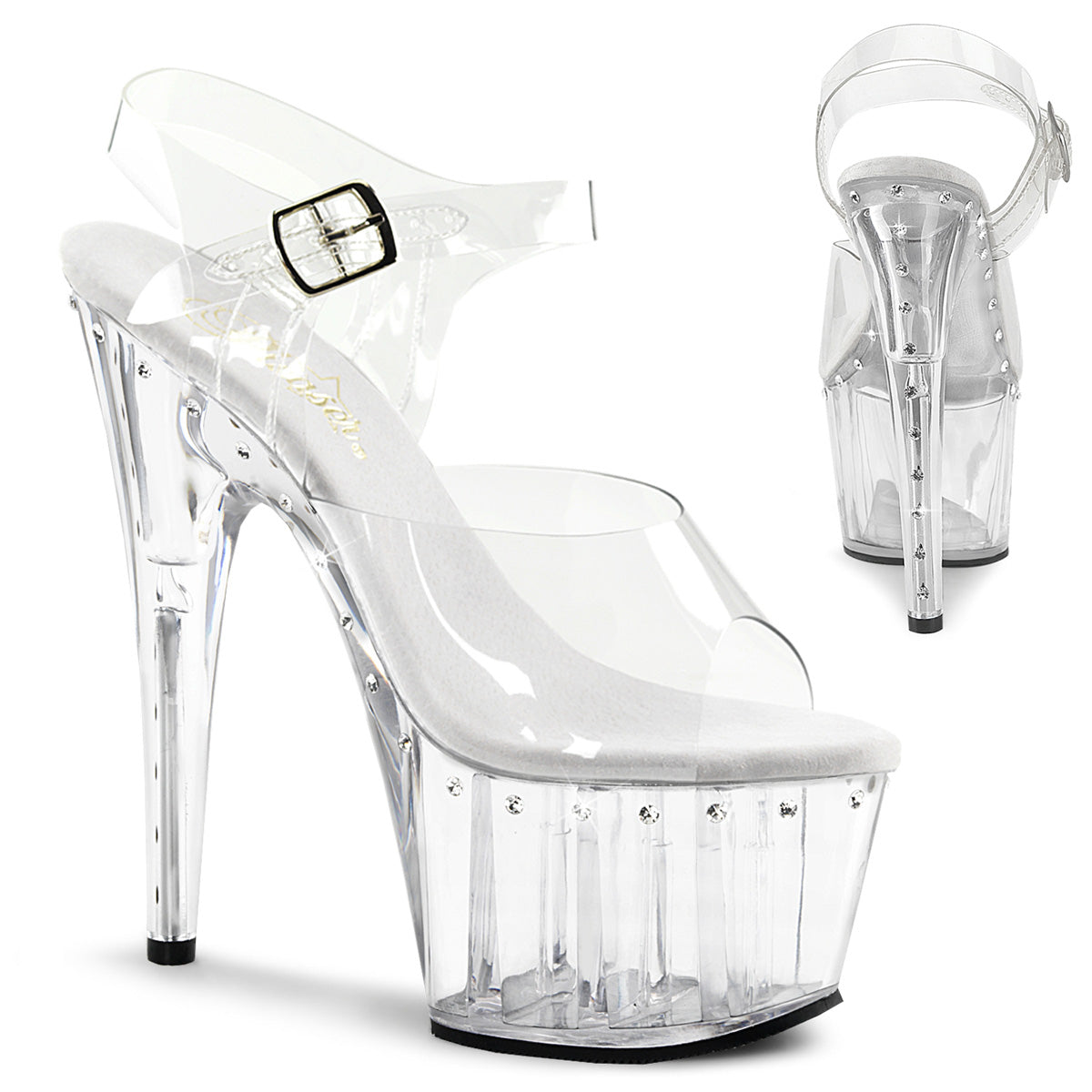 Pleasers Adore-708Ls - Clr/Clr
