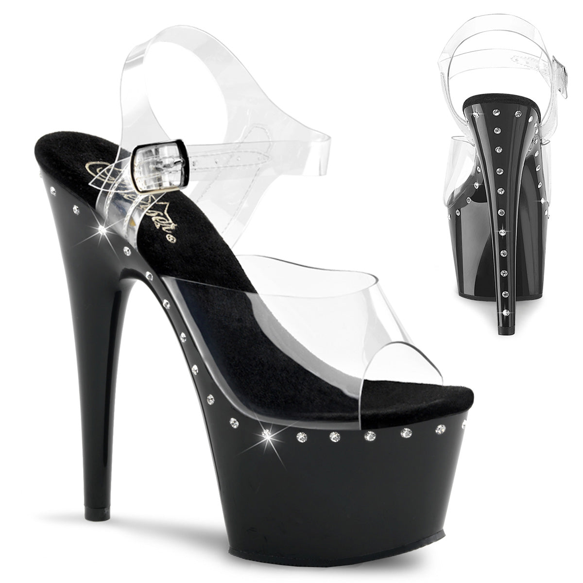 Pleasers Adore-708Ls - Clr/Blk