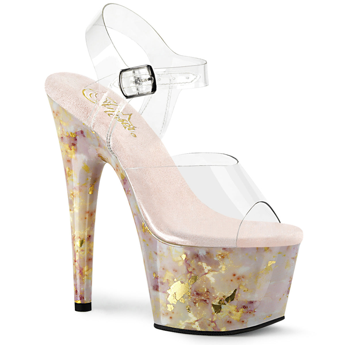 Pleasers Adore-708Mb - Clr/Blush-Gold Marble