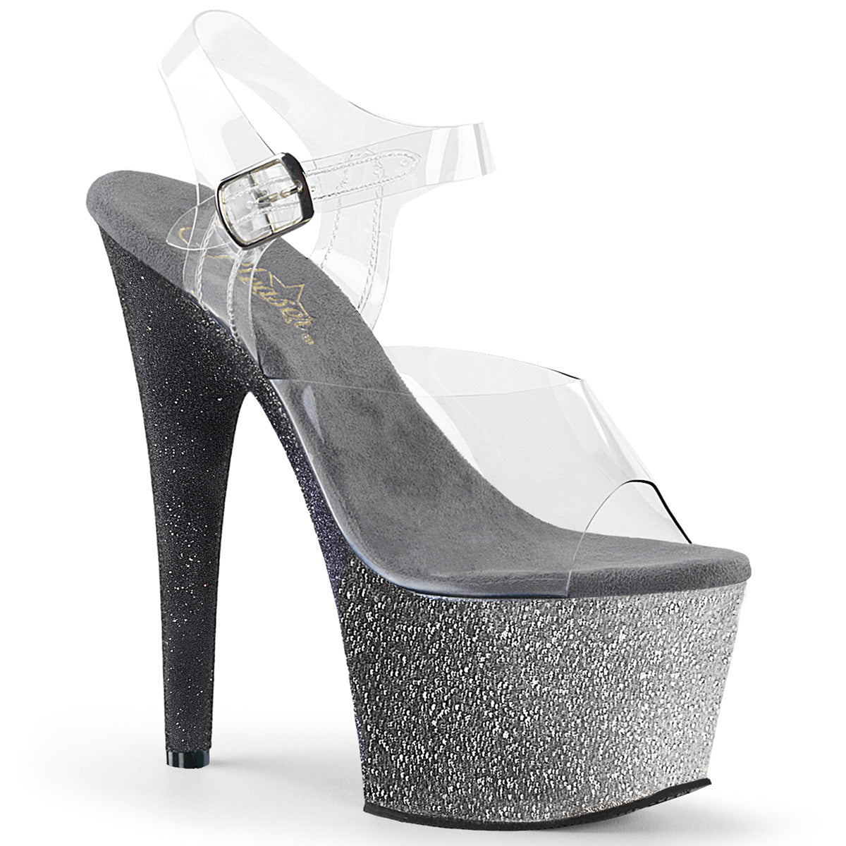Pleasers Adore-708Ombre - Clr/Slv-Blk Ombre