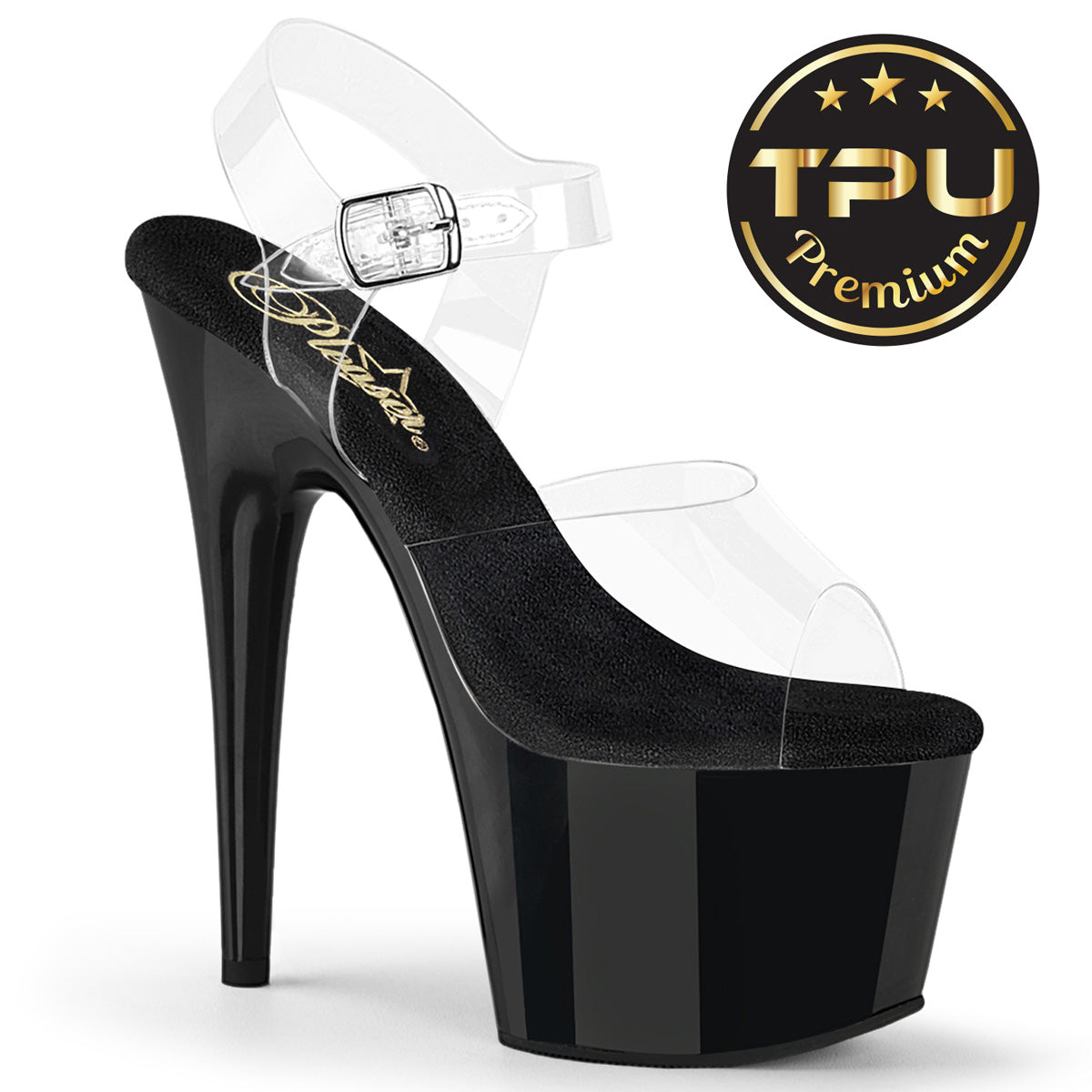 Pleasers Adore-708Prem - Clr TPU/Blk
