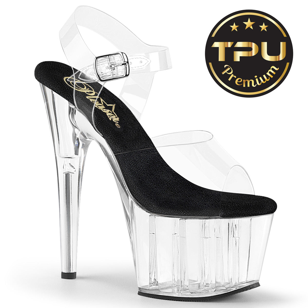 Pleasers Adore-708Prem - Clr TPU-Blk/Clr