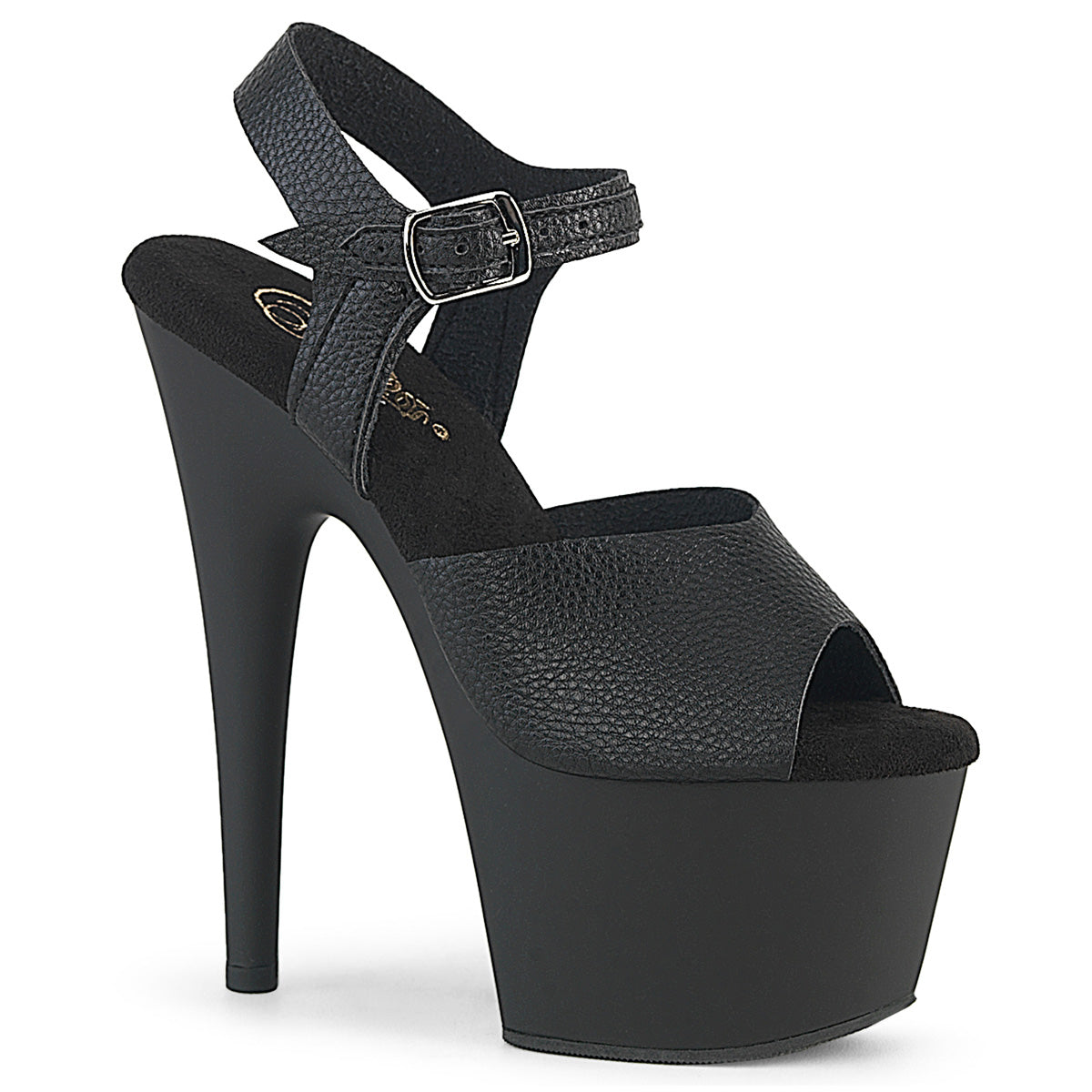 Pleasers Adore-708Ul - Blk Faux Leather/Blk Matte