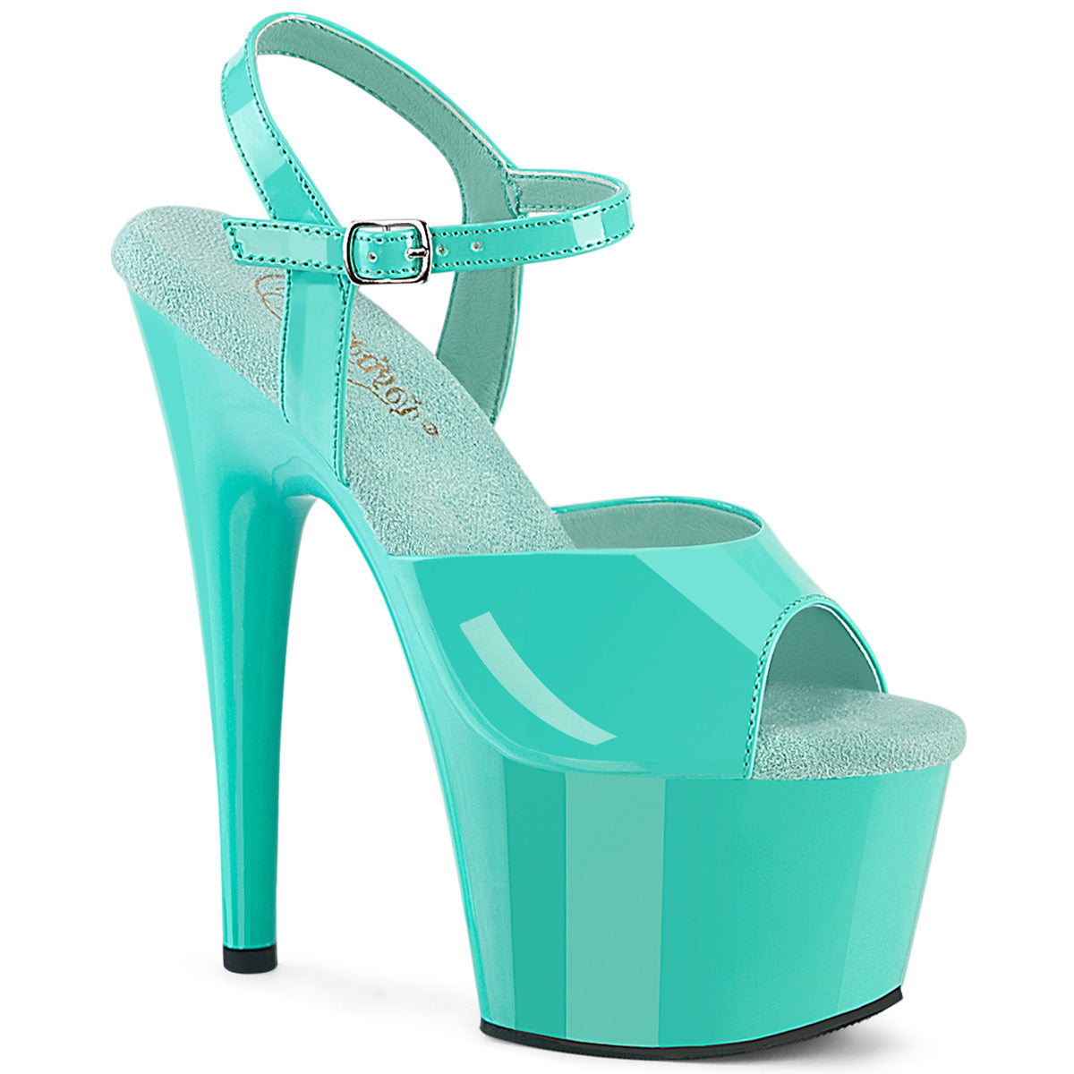 Pleasers Adore-709 - Aqua Pat/Aqua