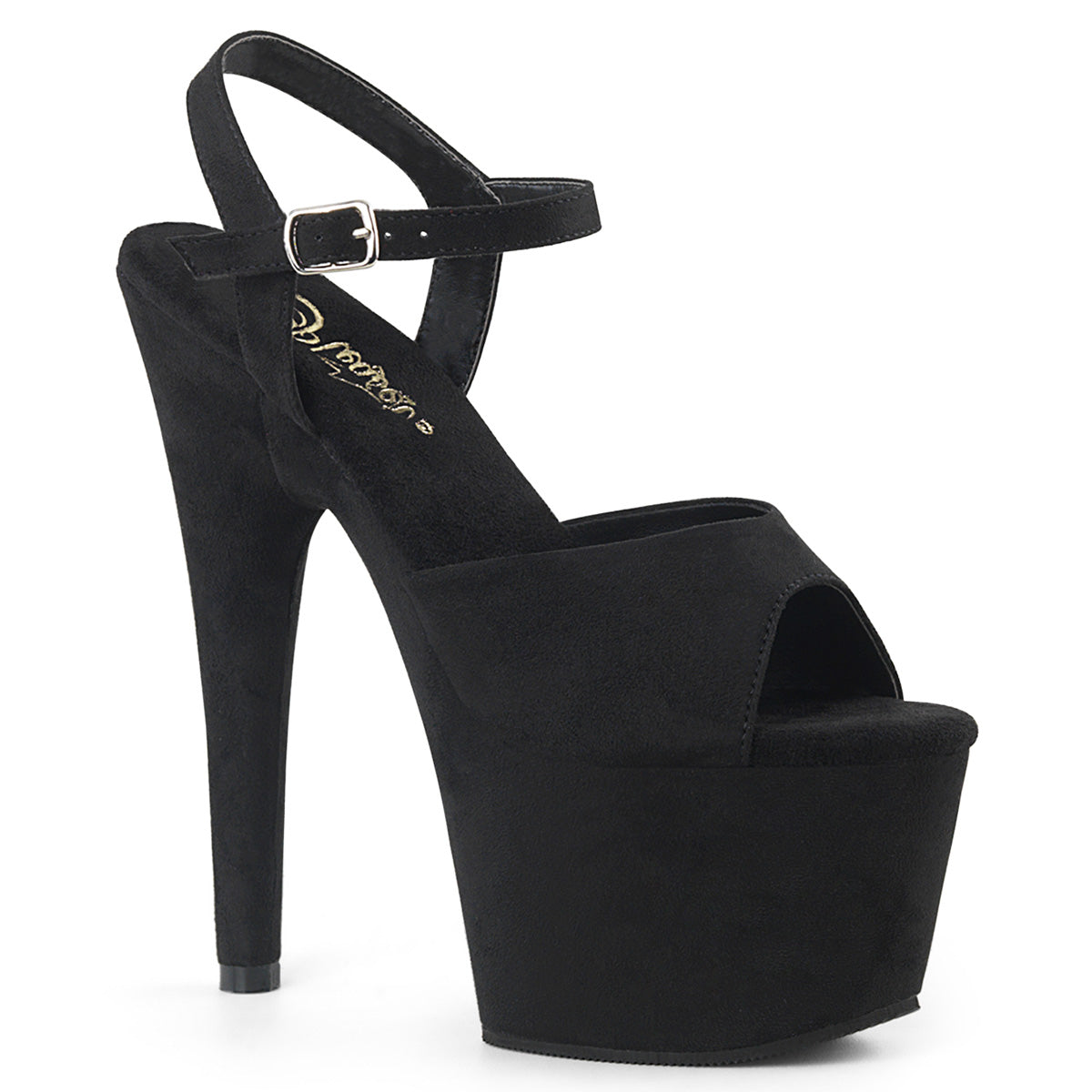 Pleasers Adore-709Fs - Blk Faux Suede/Blk Faux Suede
