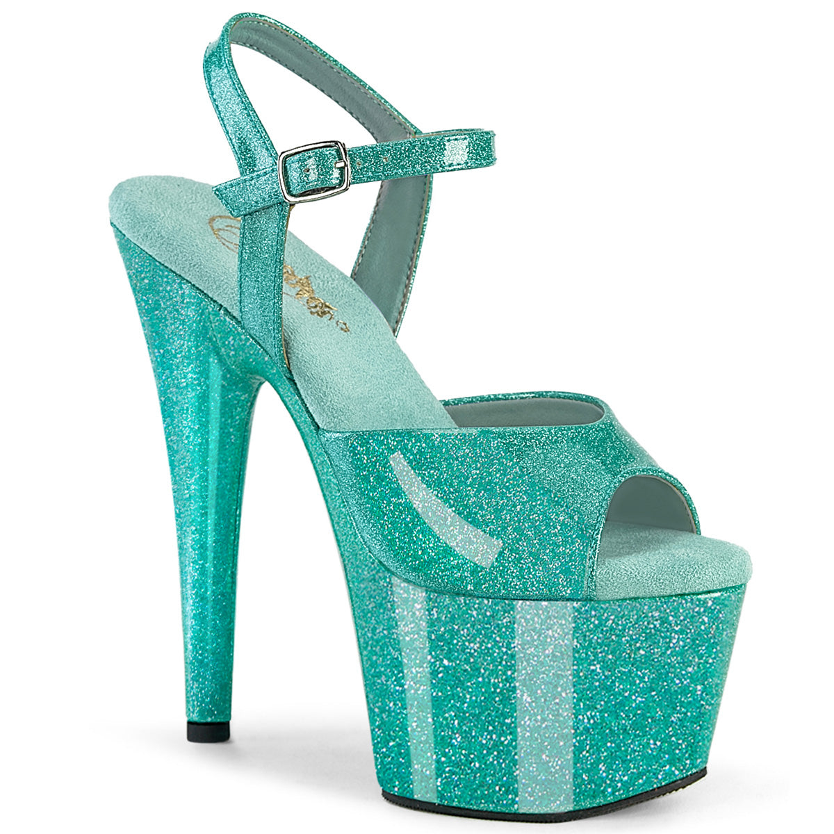 Pleasers Adore-709Gp - Aqua Glitter Pat/M