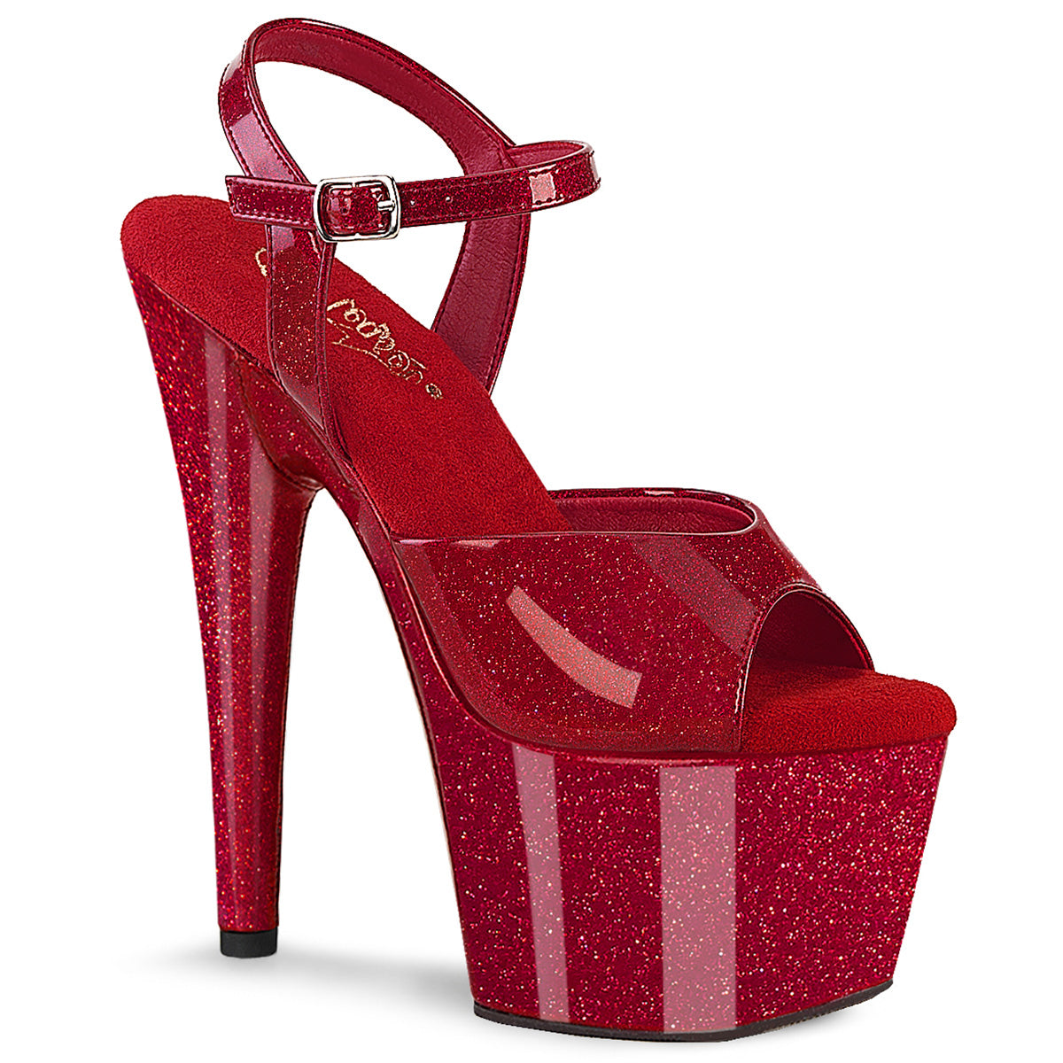 Pleasers Adore-709Gp - Ruby Red Glitter Pat/M