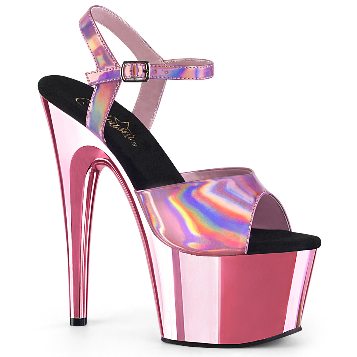 Pleasers Adore-709Hgch - B. Pink Hologram/B. Pink Chrome