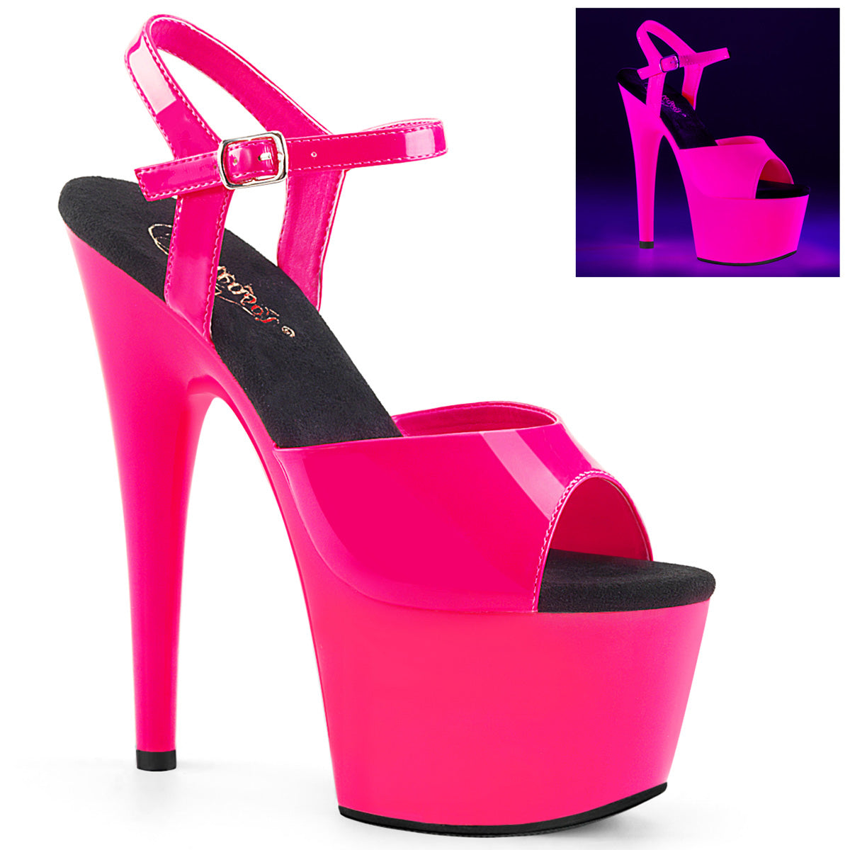 Pleasers Adore-709Uv - Neon H. Pink Pat/Neon H. Pink