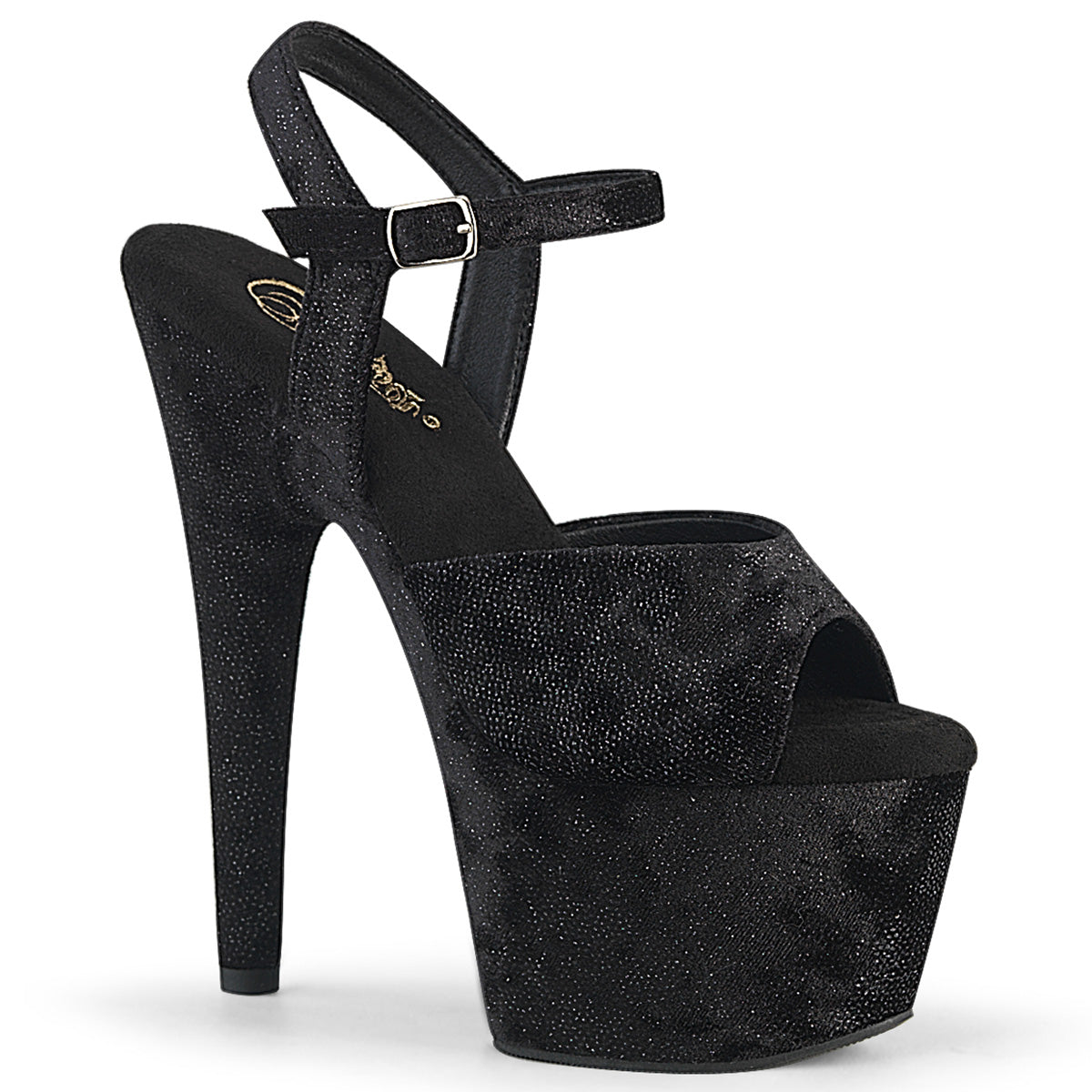 Pleasers Adore-709Wr - Blk Shimmering Fabric/Blk