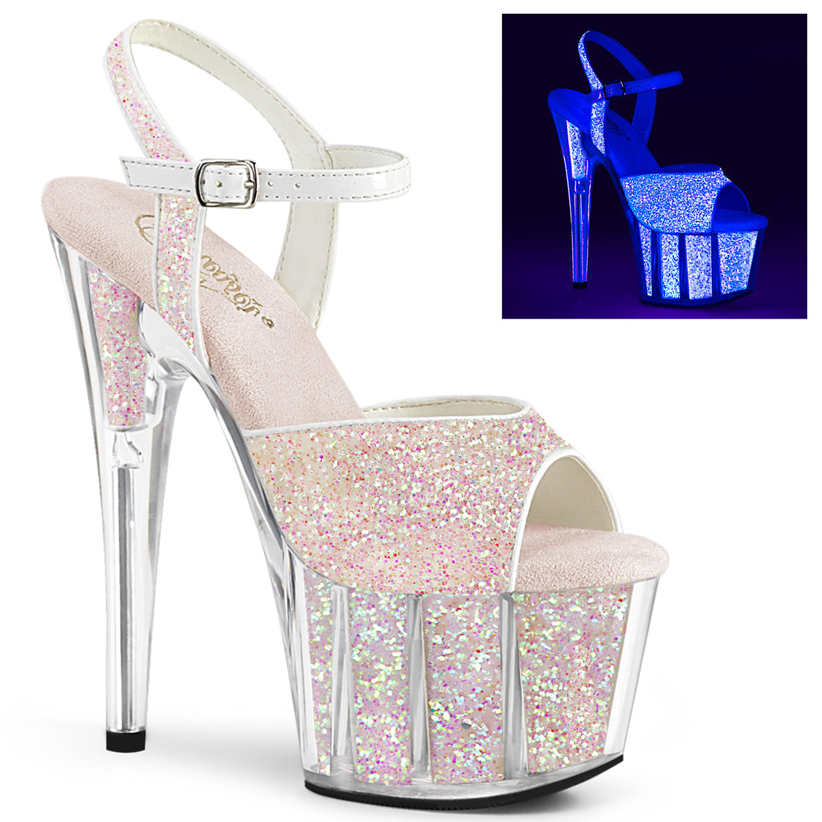 Pleasers Adore-710Uvg - Neon Opal Glitter/Neon Opal Glitter