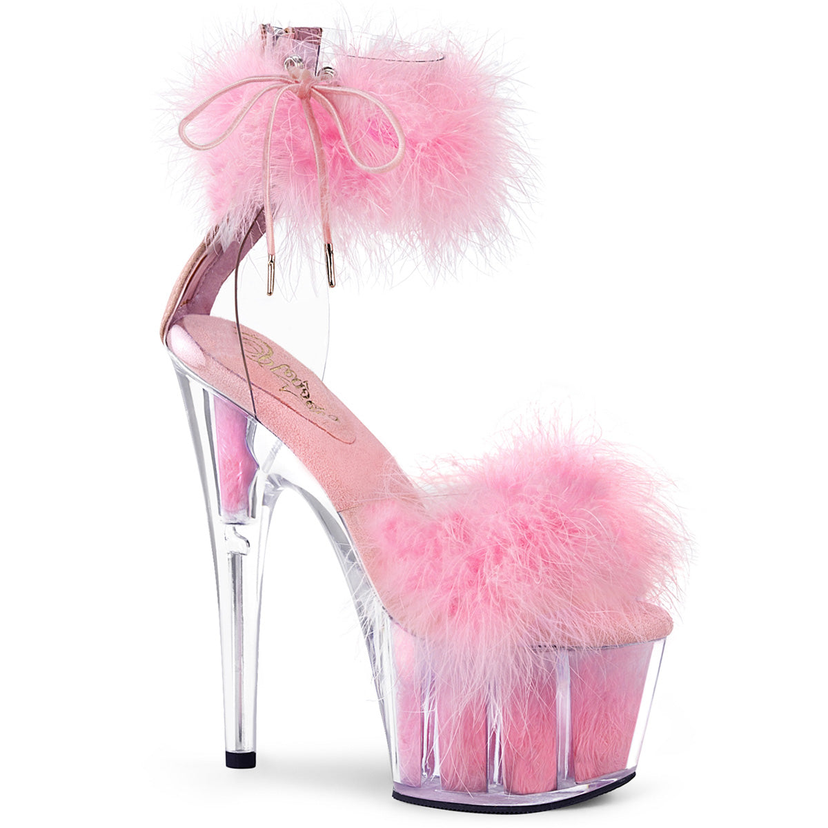 Pleasers Adore-724F - Clr-B. Pink Fur/B. Pink Fur