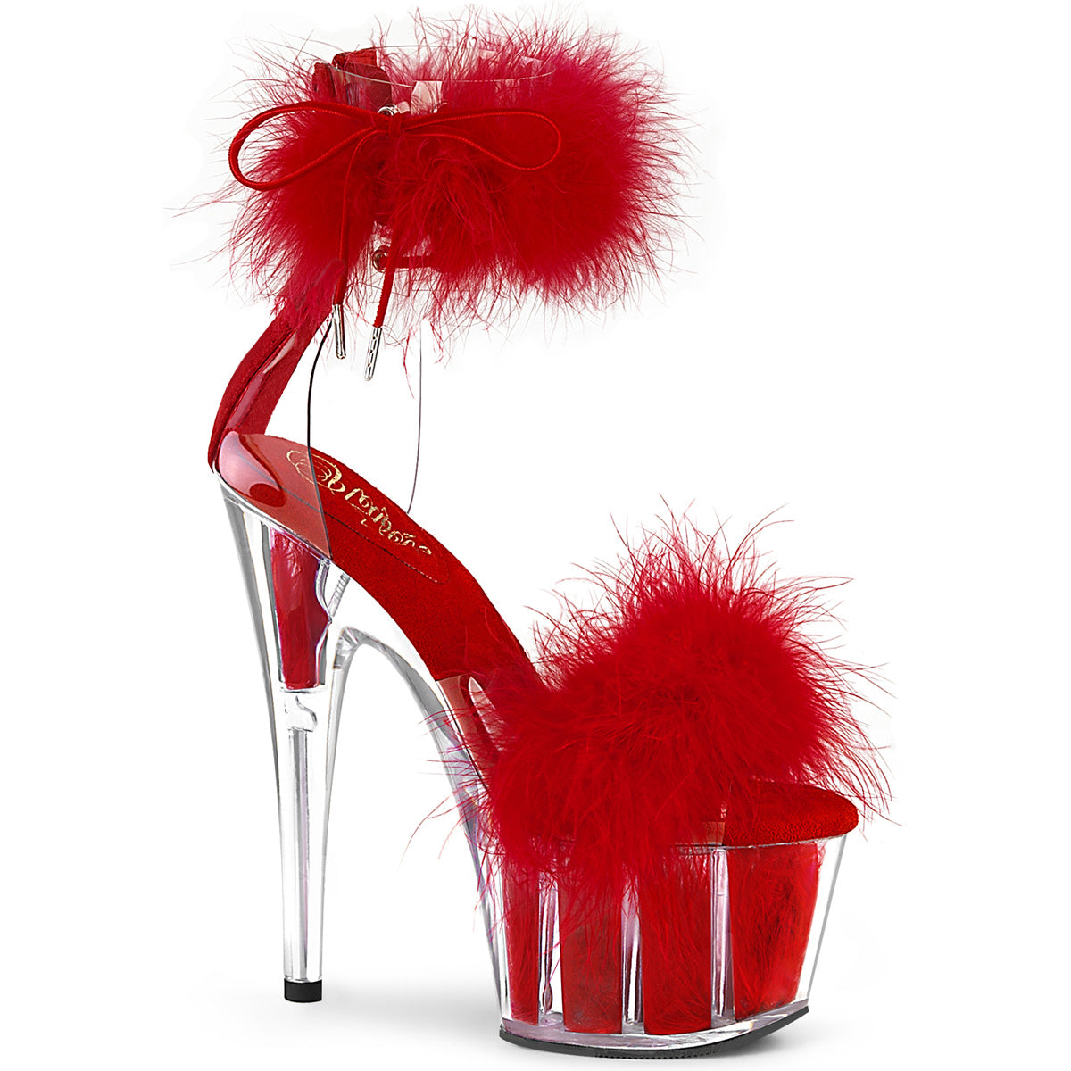 Pleasers Adore-724F - Clr-Red Fur/Red Fur