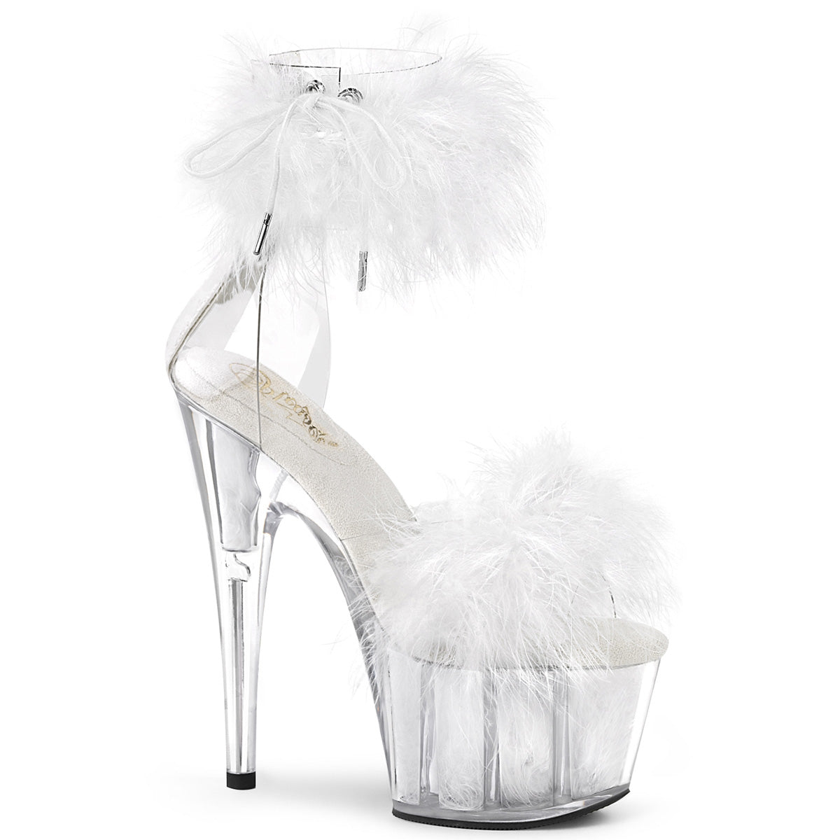 Pleasers Adore-724F - Clr-Wht Fur/Wht Fur