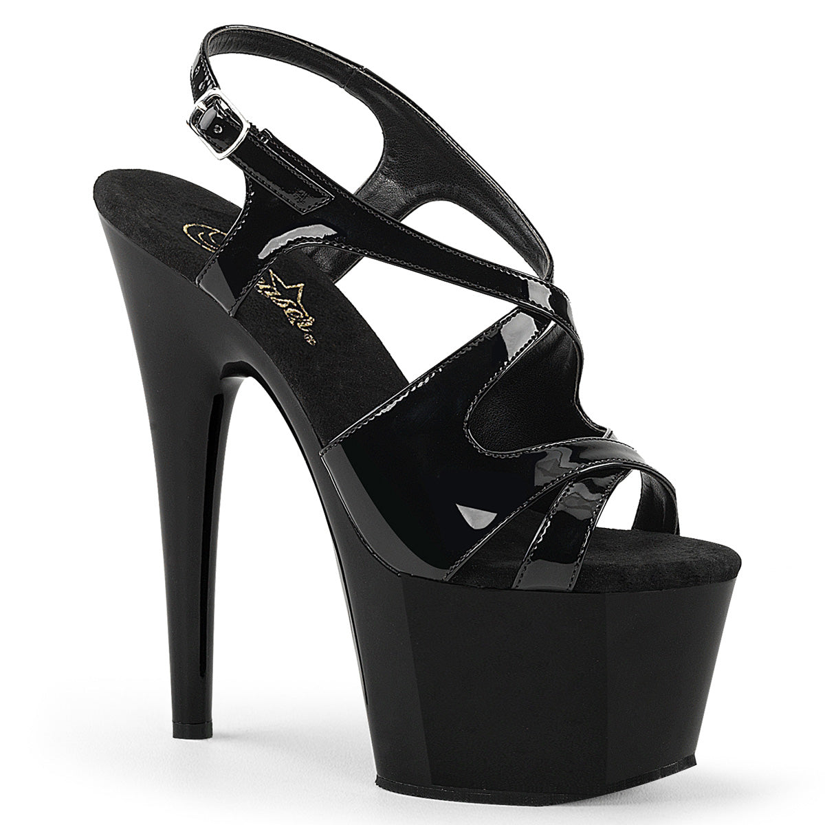 Pleasers Adore-730 - Blk Pat/Blk
