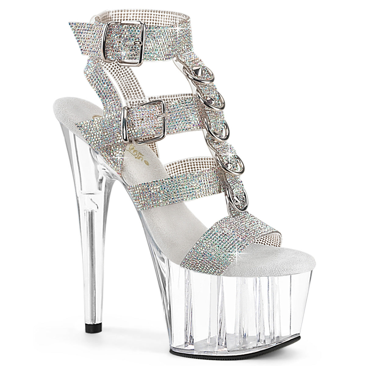 Pleasers Adore-756Rs - Slv AB RS-TPU/Clr