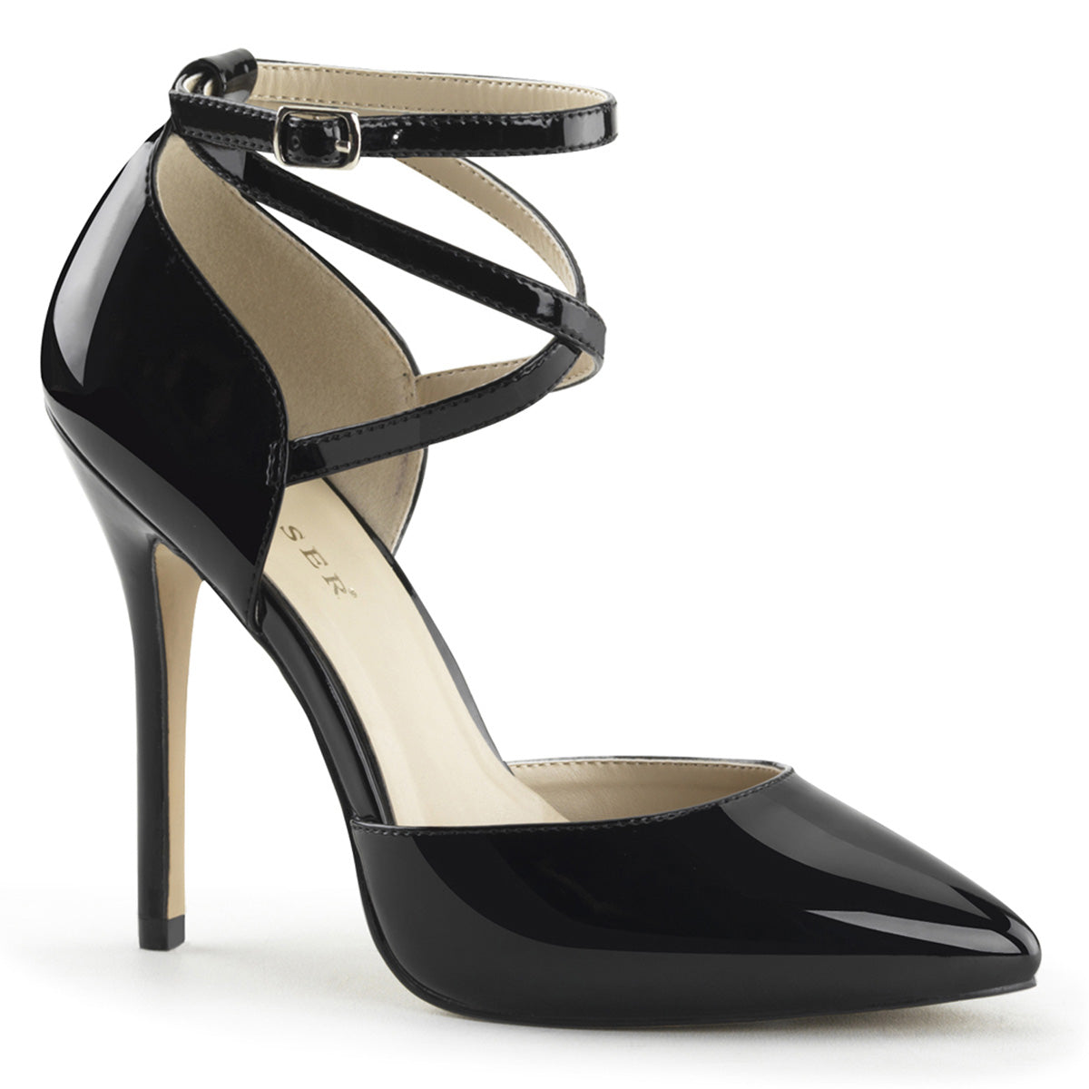 Pleasers Amuse-25 - Blk Pat