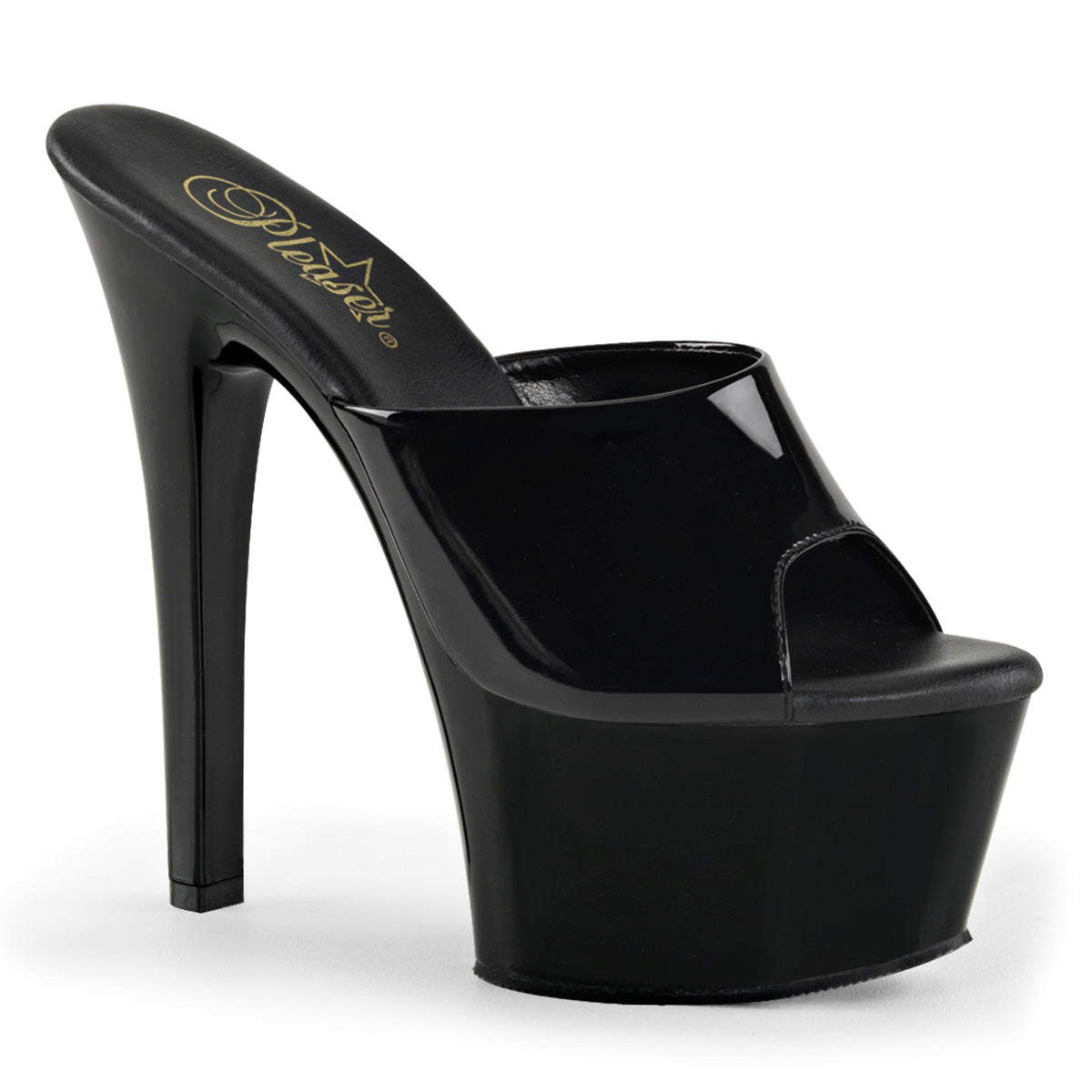 Pleasers Aspire-601 - Blk Pat/Blk