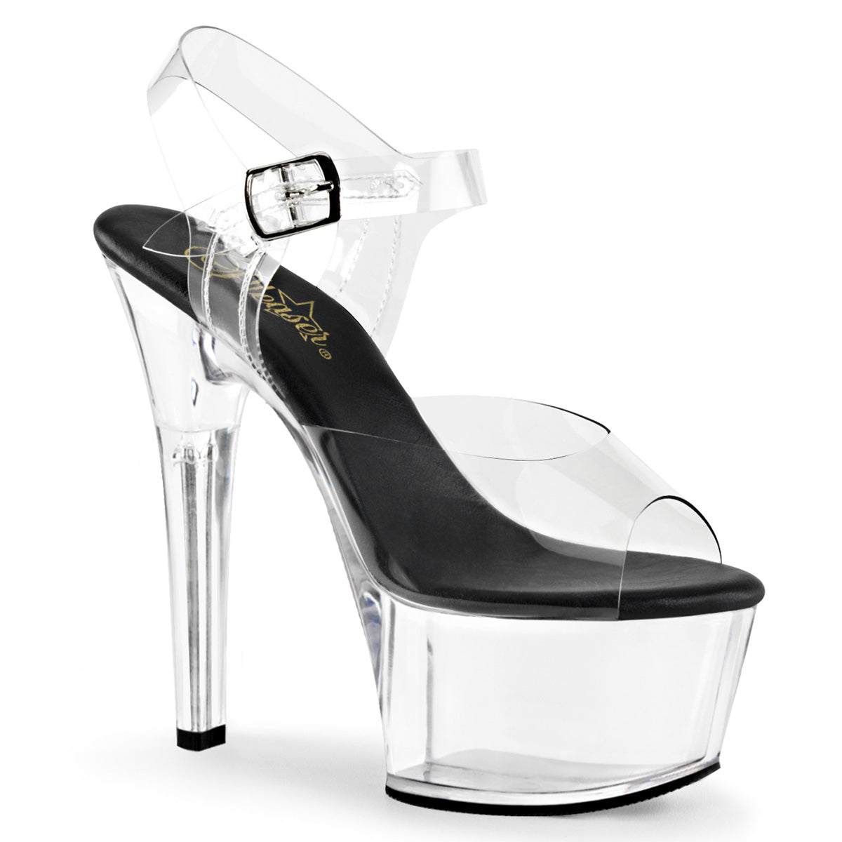 Pleasers Aspire-608 - Clr-Blk/Clr