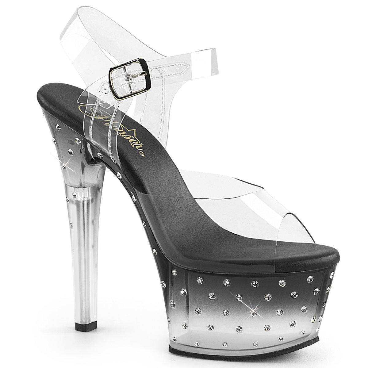 Pleasers Aspire-608Std - Clr/Blk-Clr
