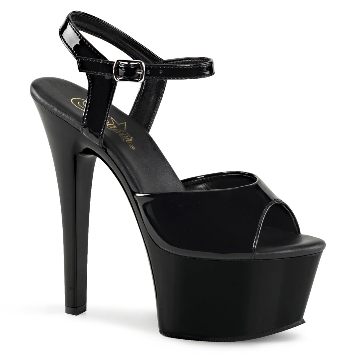 Pleasers Aspire-609 - Blk Pat/Blk