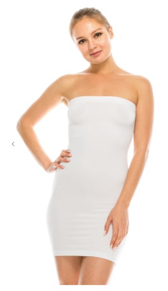 Basic Tube Dress White - Model Express VancouverClothing