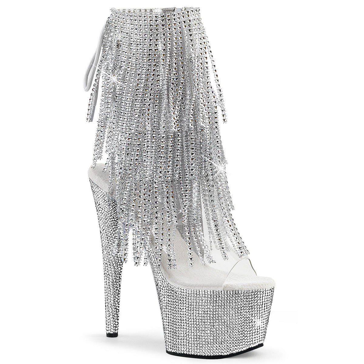 Pleasers Bejeweled-1017Rsf-7 - Clr-Slv/Slv RS