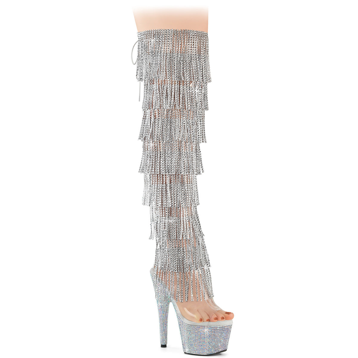 Pleasers Bejeweled-3019C-Rsf- - Clr/Slv AB RS