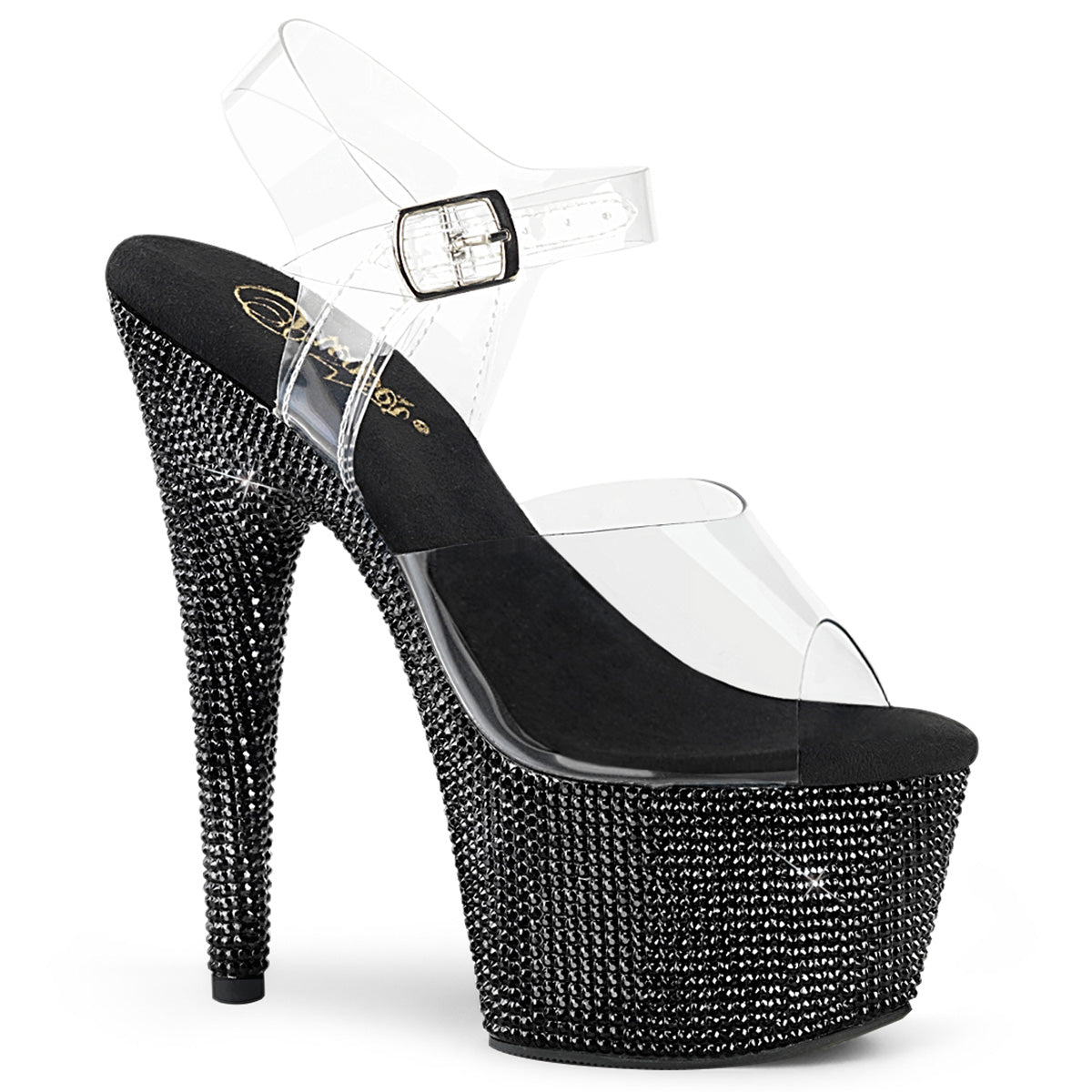 Pleasers Bejeweled-708Dm - Clr/Blk RS