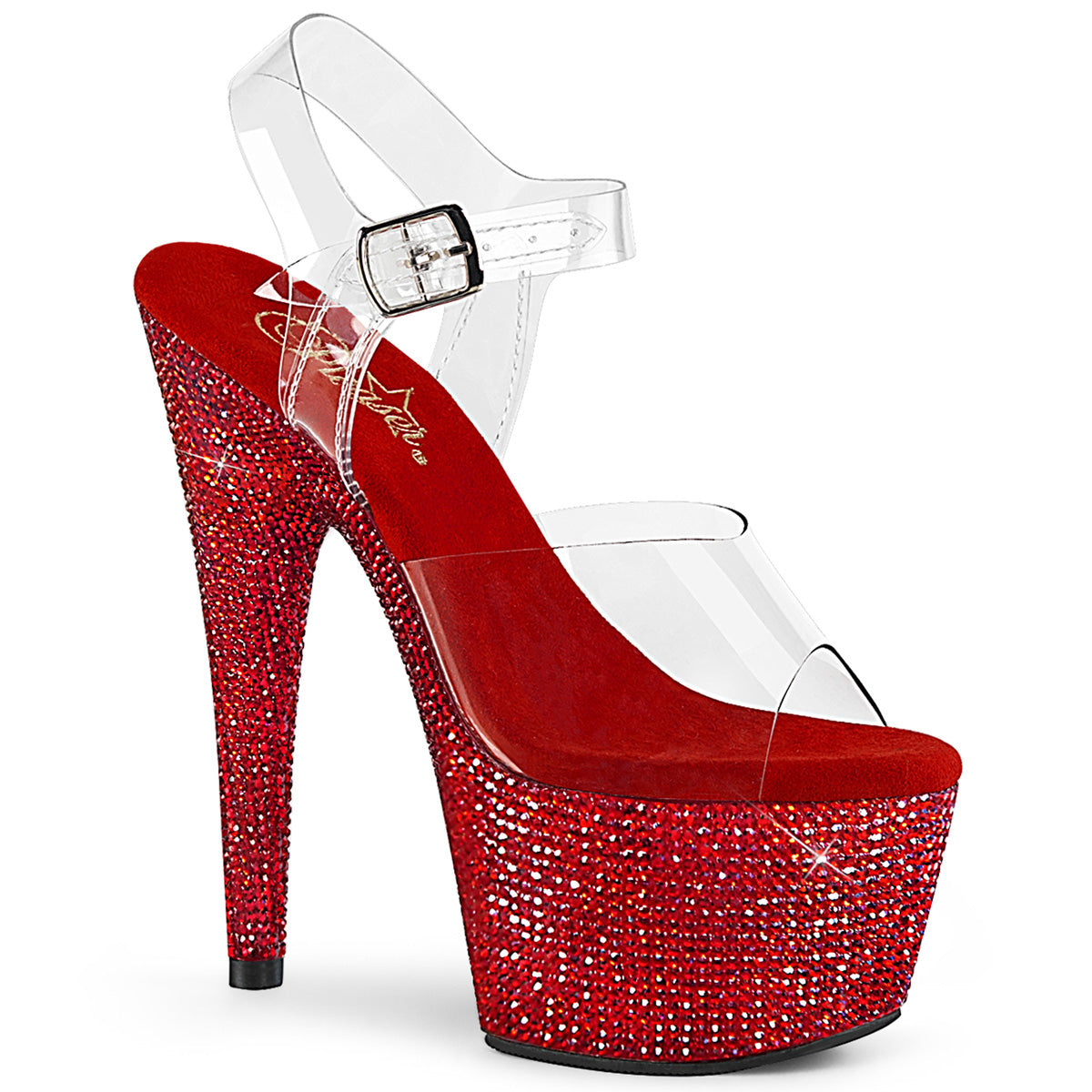 Pleasers Bejeweled-708Dm - Clr/Red RS