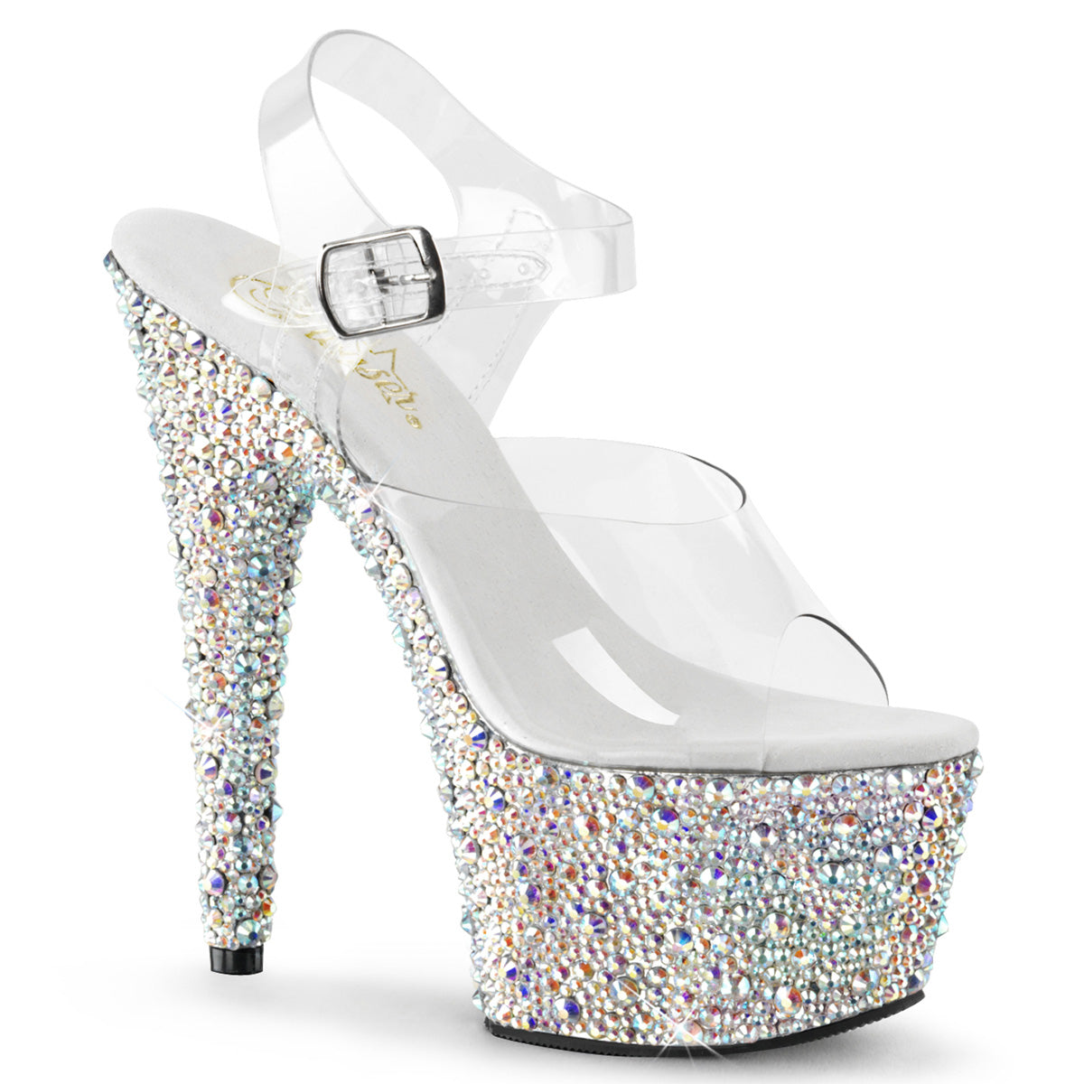 Pleasers Bejeweled-708Ms - Clr/Slv Multi RS