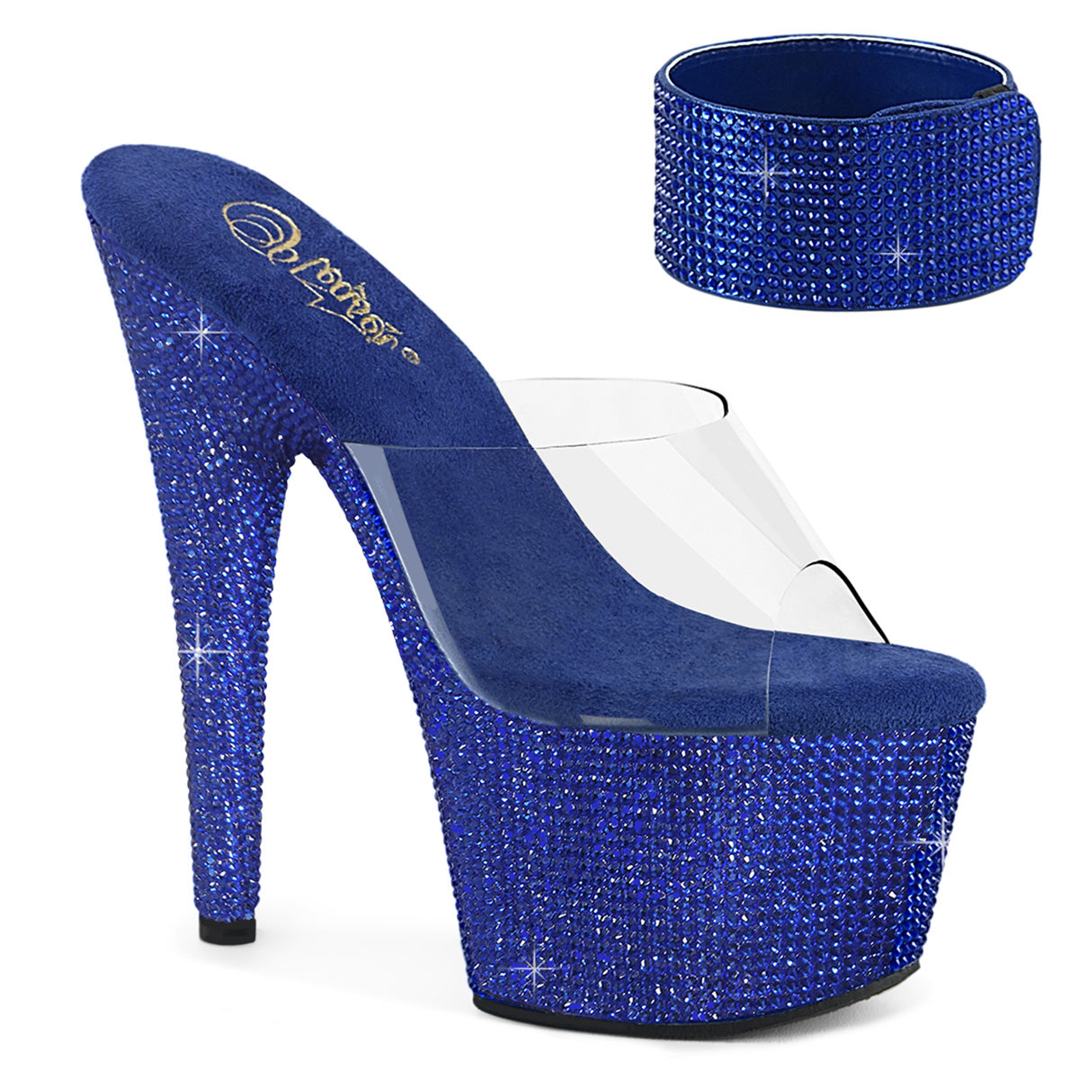 Pleasers Bejeweled-712Rs - Clr/Royal Blue RS