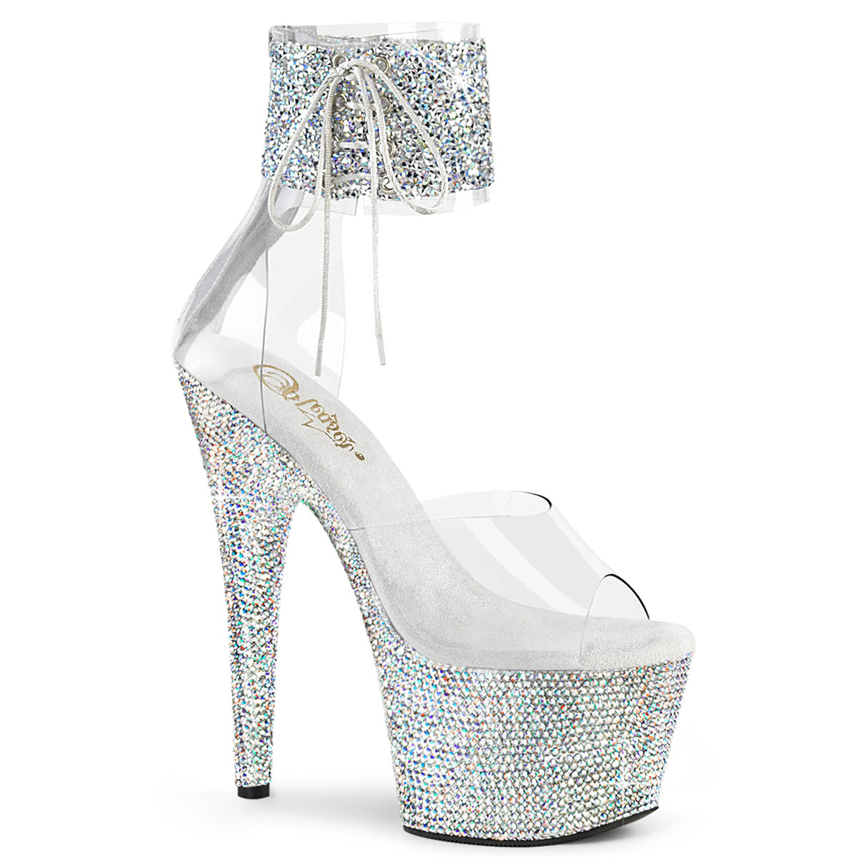 Pleasers Bejeweled-724Rs-02 - Clr-Slv Multi RS/Slv AB RS