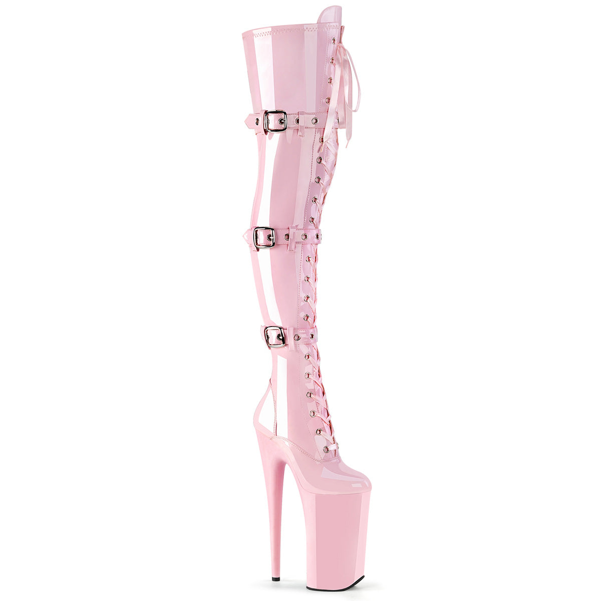 Pleasers Beyond-3028 - B. Pink Stretch Pat/B. Pink