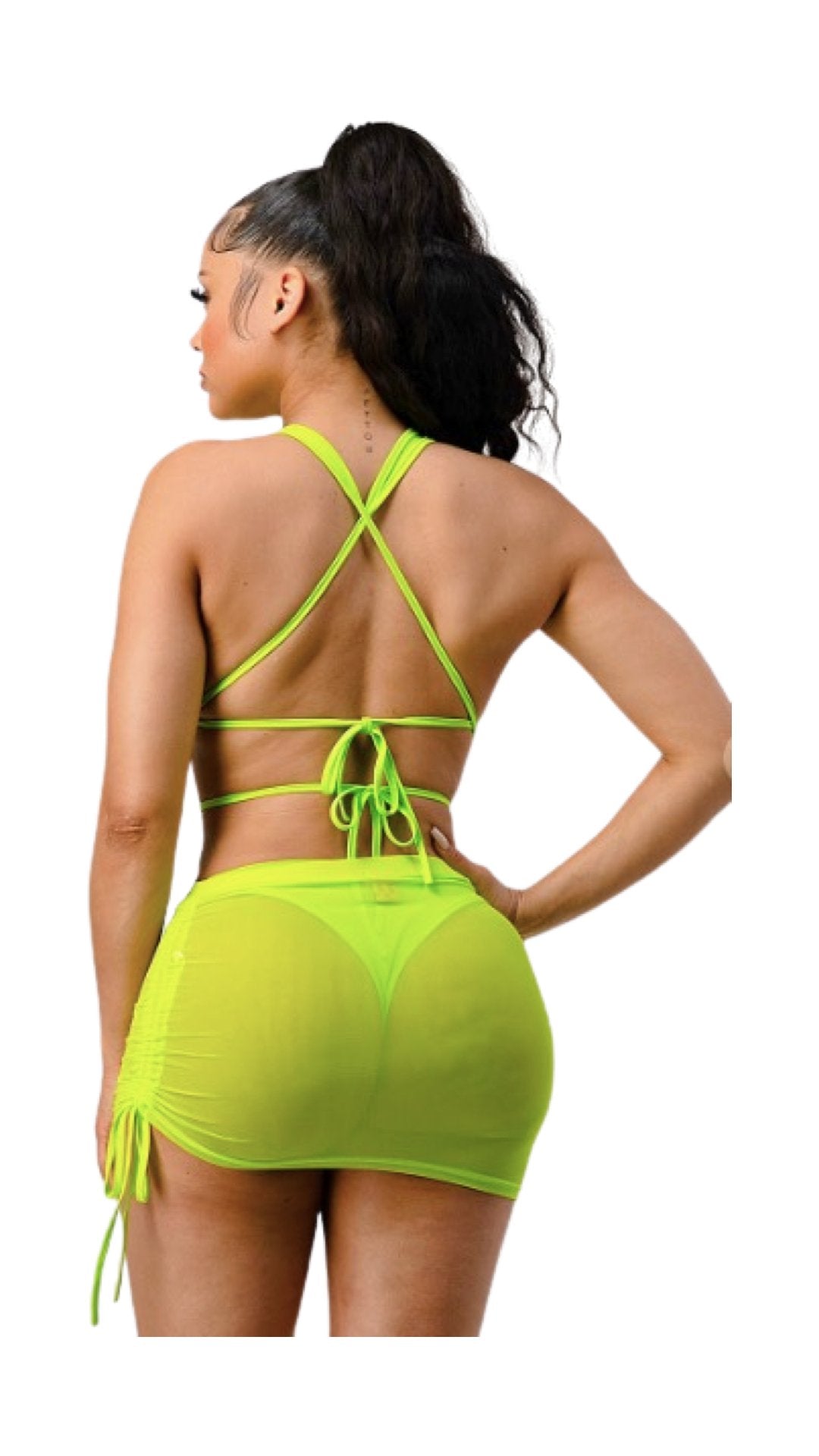 Bikini Set with Skirt Neon Green - Model Express VancouverLingerie