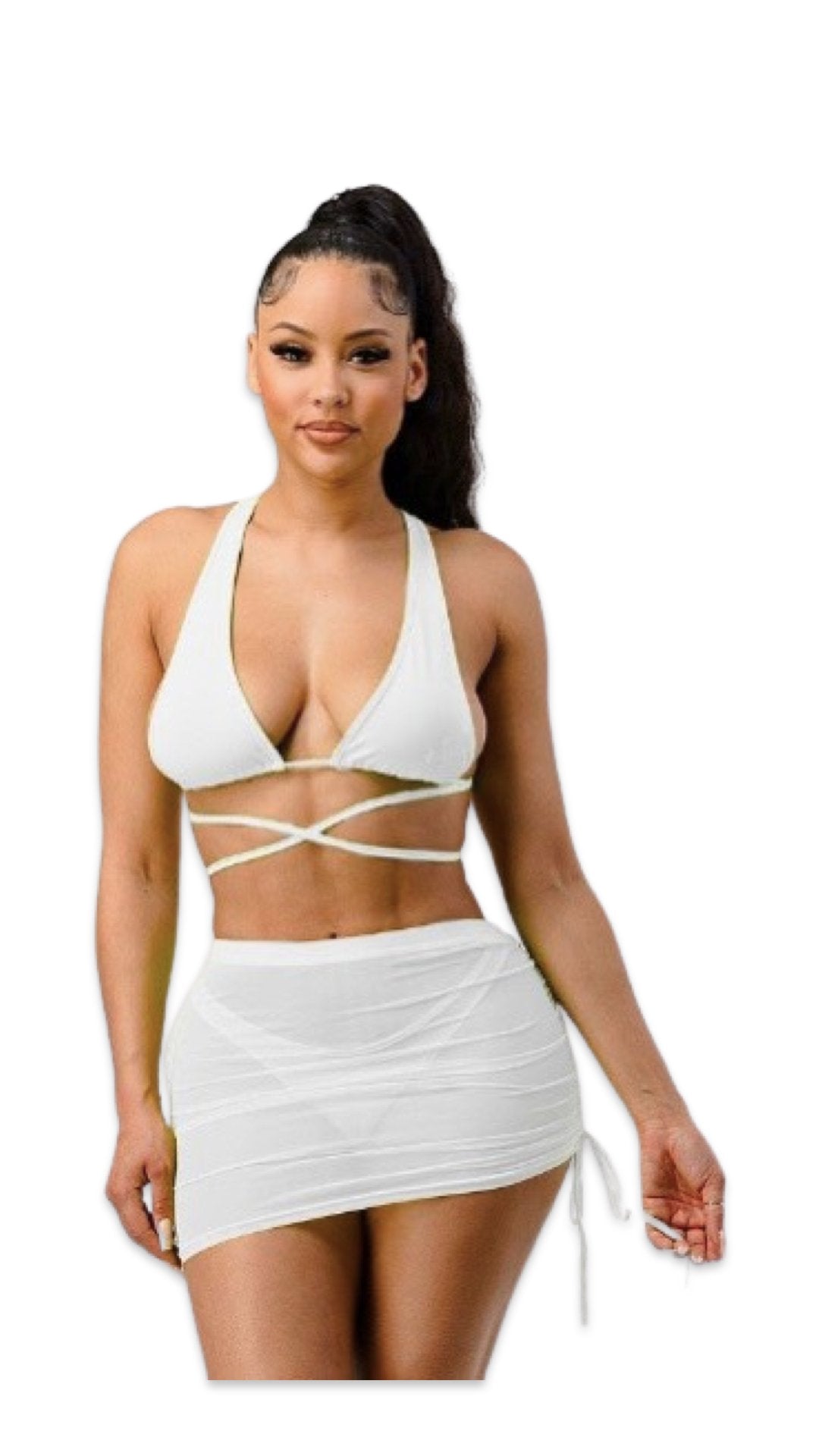 Bikini Set with Skirt White - Model Express VancouverLingerie