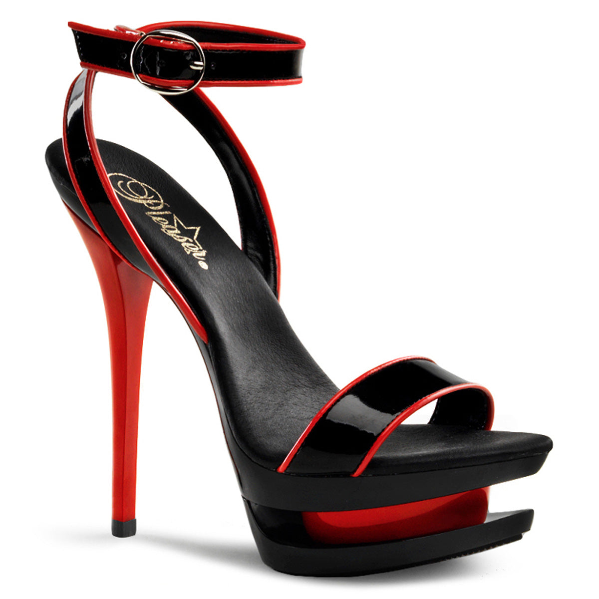 Pleasers Blondie-631-2 - Blk Red Pat/Blk-Red